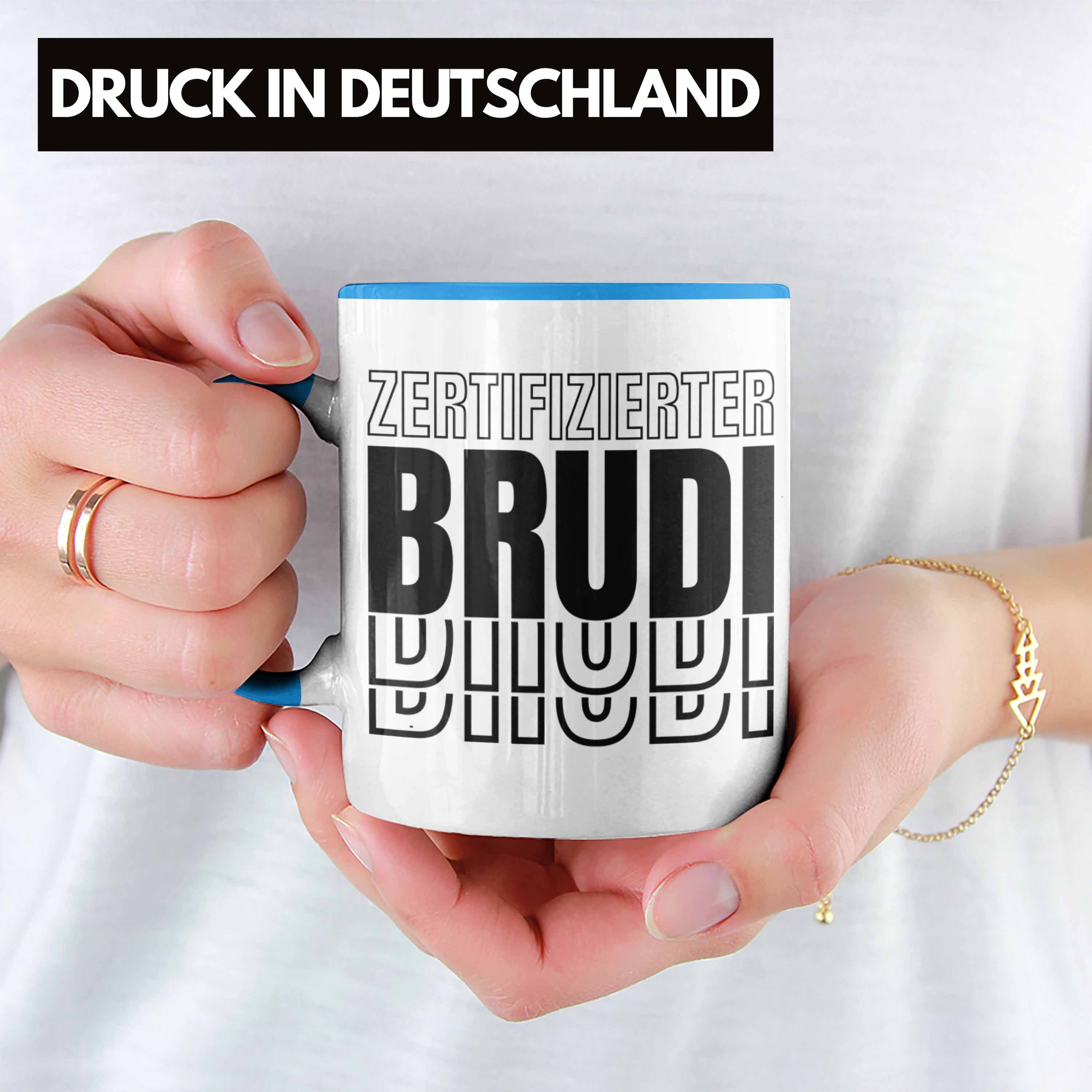 Trendation Bruder Beste Freund Tasse Geschenkidee Zertifizierter Spruch Brudi Weiss Bro Tasse - Trendation Geschenk