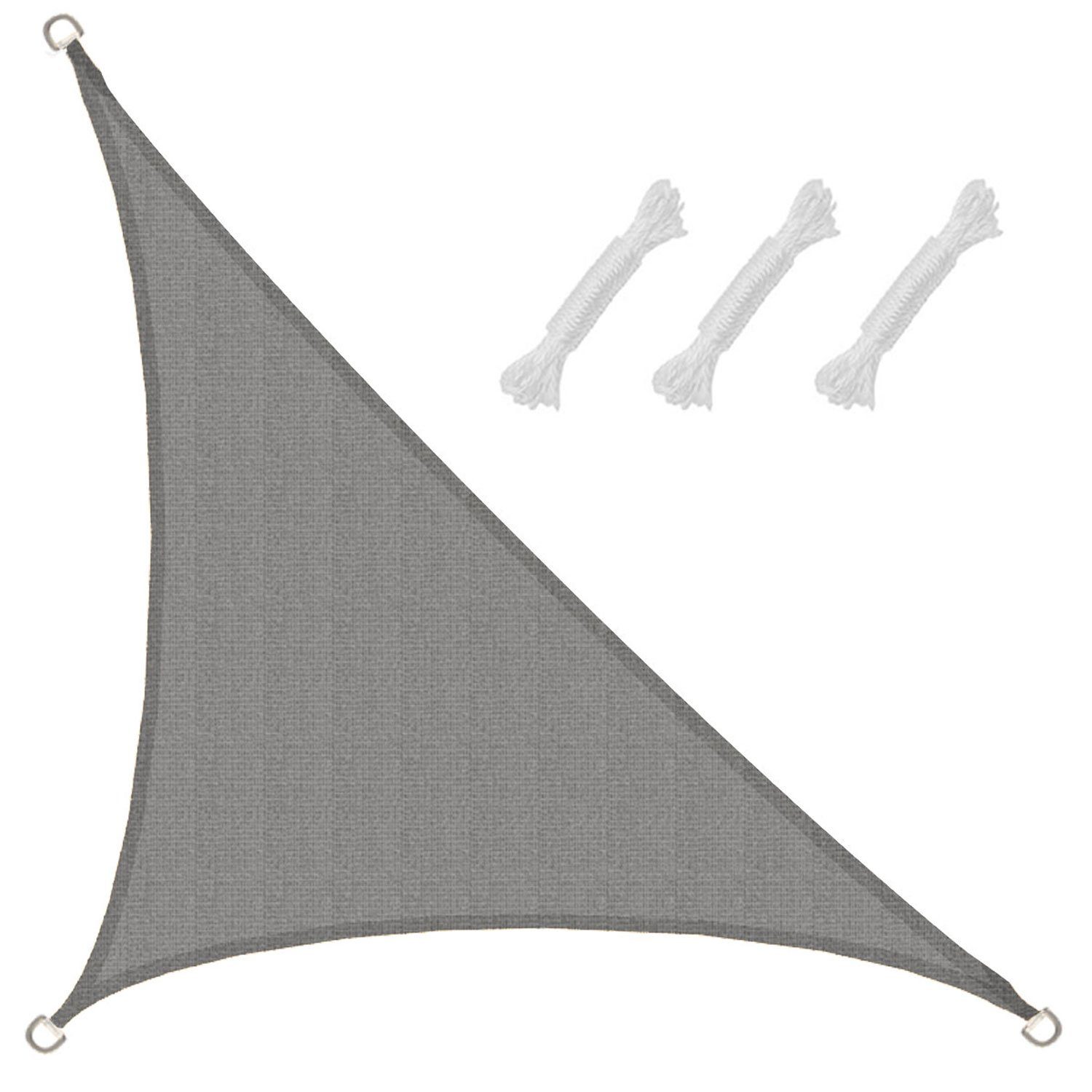 AMANKA Sonnensegel mit UV Schutz - 3,5 x 2,5 x 2,5 Winddurchlässig für Garten & Terrasse, Wasserdurchlässiges HDPE Sonnenschutzsegel - Überdachung Dreieckig