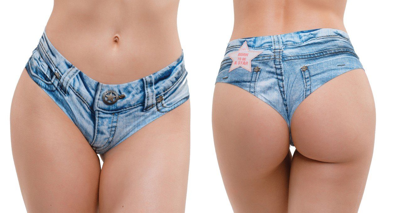 Memème Brasilslip MemèMe Jeans Light Slip L Hotpants-Optik