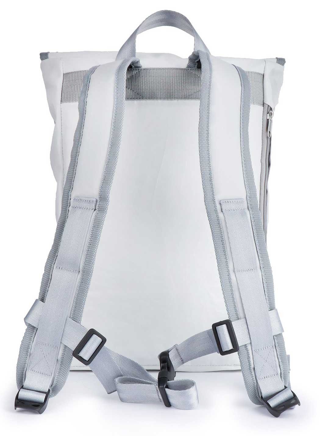 360Grad Rucksack Rucksack Landgang Weiss Grau, recyceltes Segeltuch