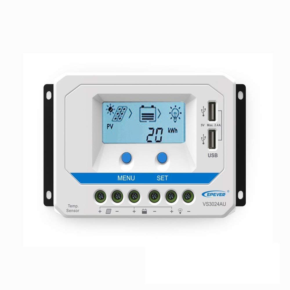 enjoy solar Solarladeregler EPEVER® PWM ViewStar AU Serie 10A-60A, 12V/24VDC, ViewStar AU Serie 10-60A für Systemspannungen von 12V bis 24Volt