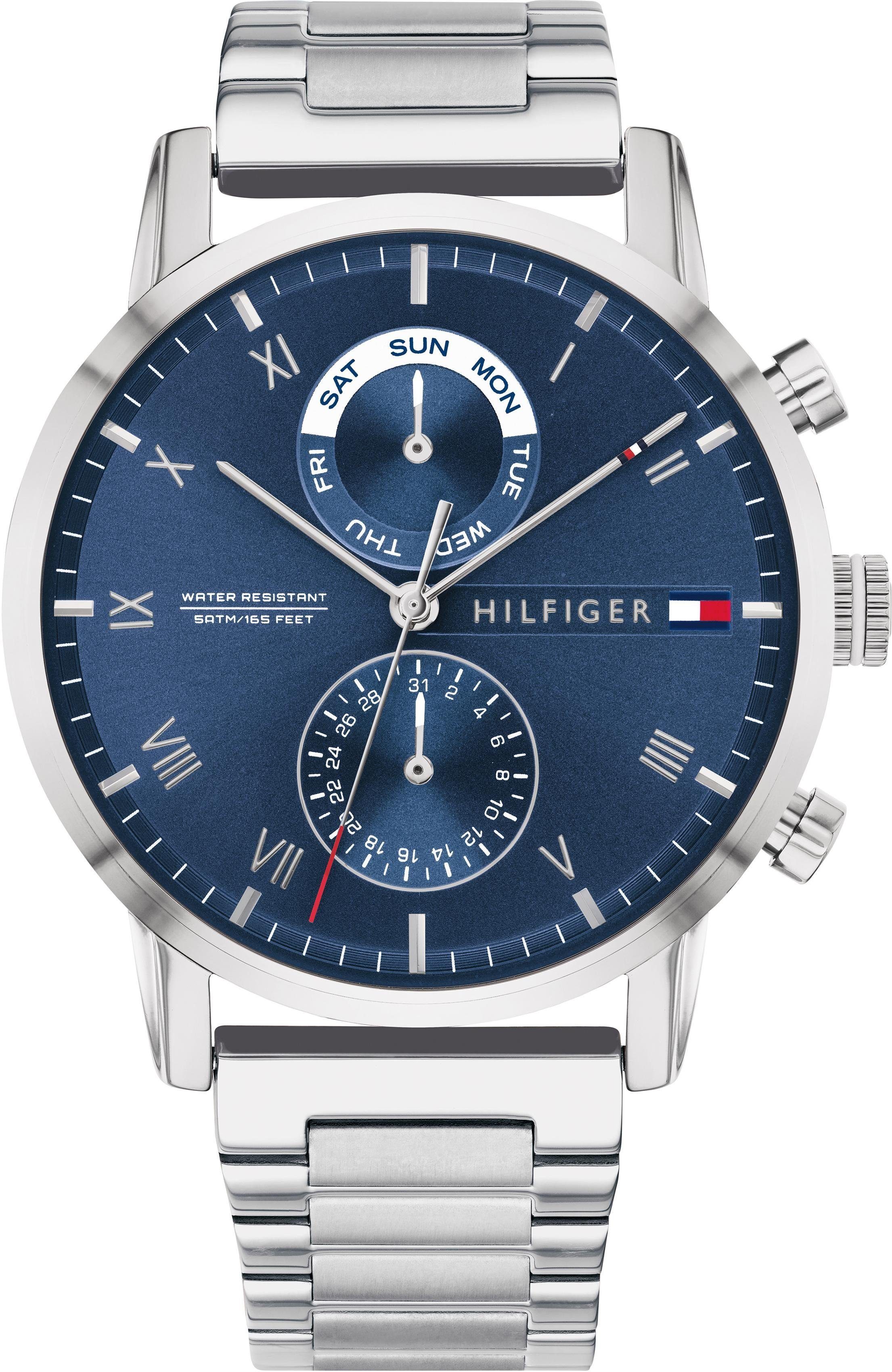 Tommy Hilfiger Multifunktionsuhr Dressed Up, 1710401, Quarzuhr, Armbanduhr, Herrenuhr, Datum, analog