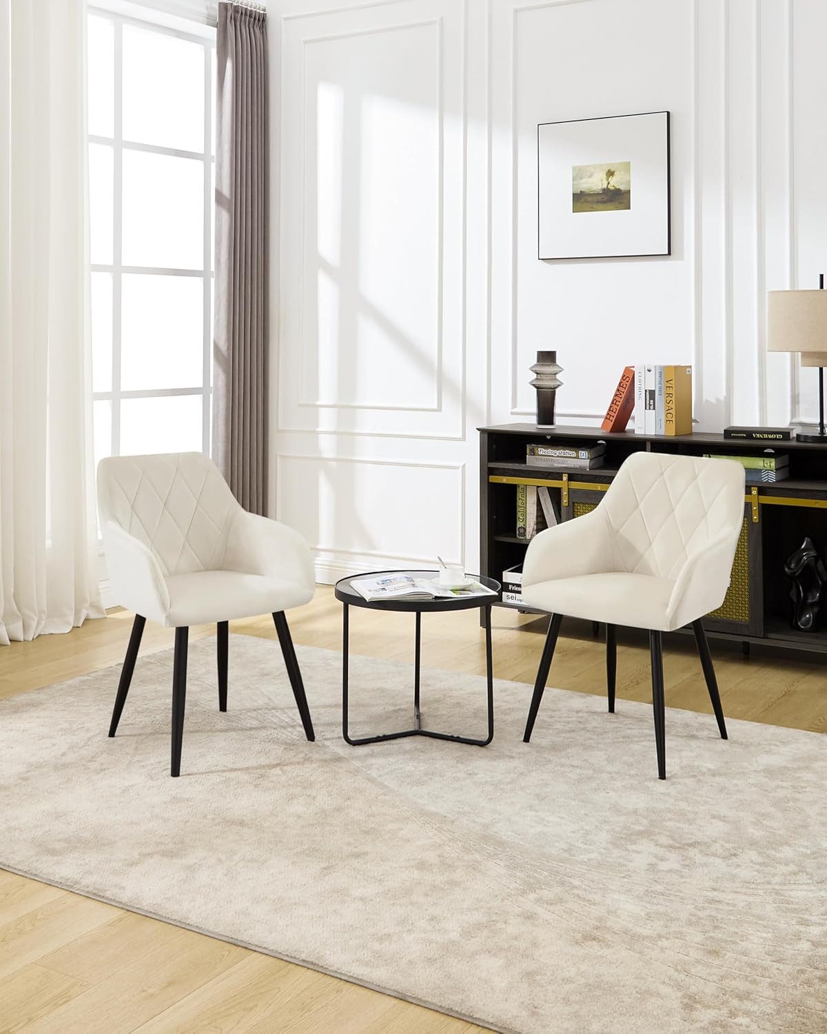 Woltu Esszimmerstuhl (2 St), Sessel mit Armlehne Rückenlehne mit Metallbein günstig online kaufen