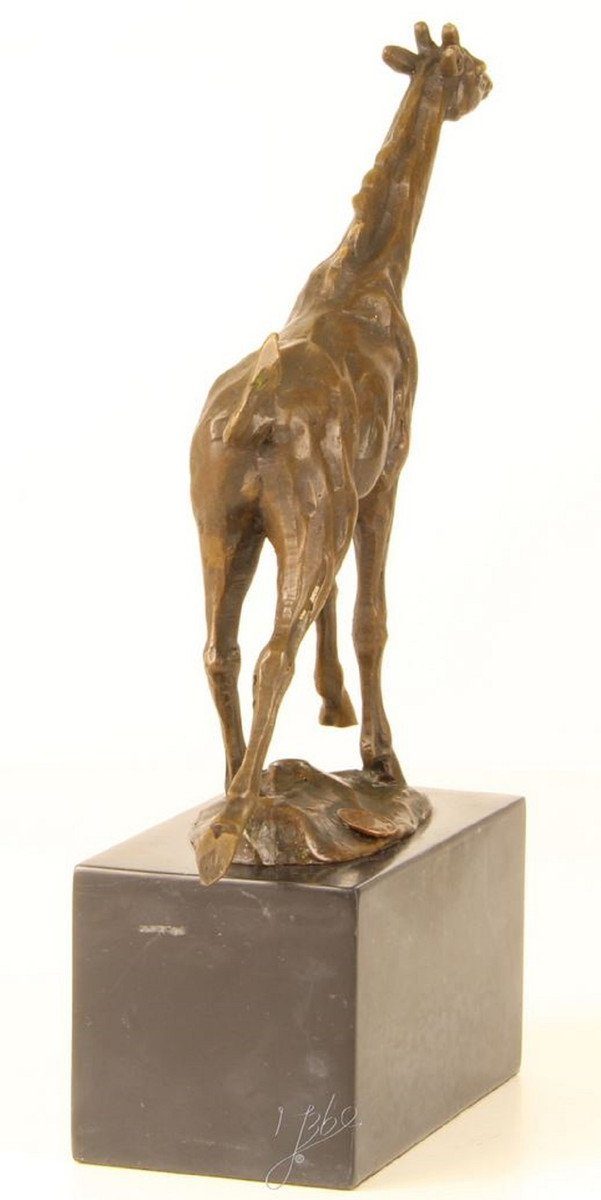 x Gold Casa 25,9 7,4 18 Giraffe / - Skulptur H. / Bronzefigur cm Luxus x Padrino Dekofigur Bronze Bronze Grau