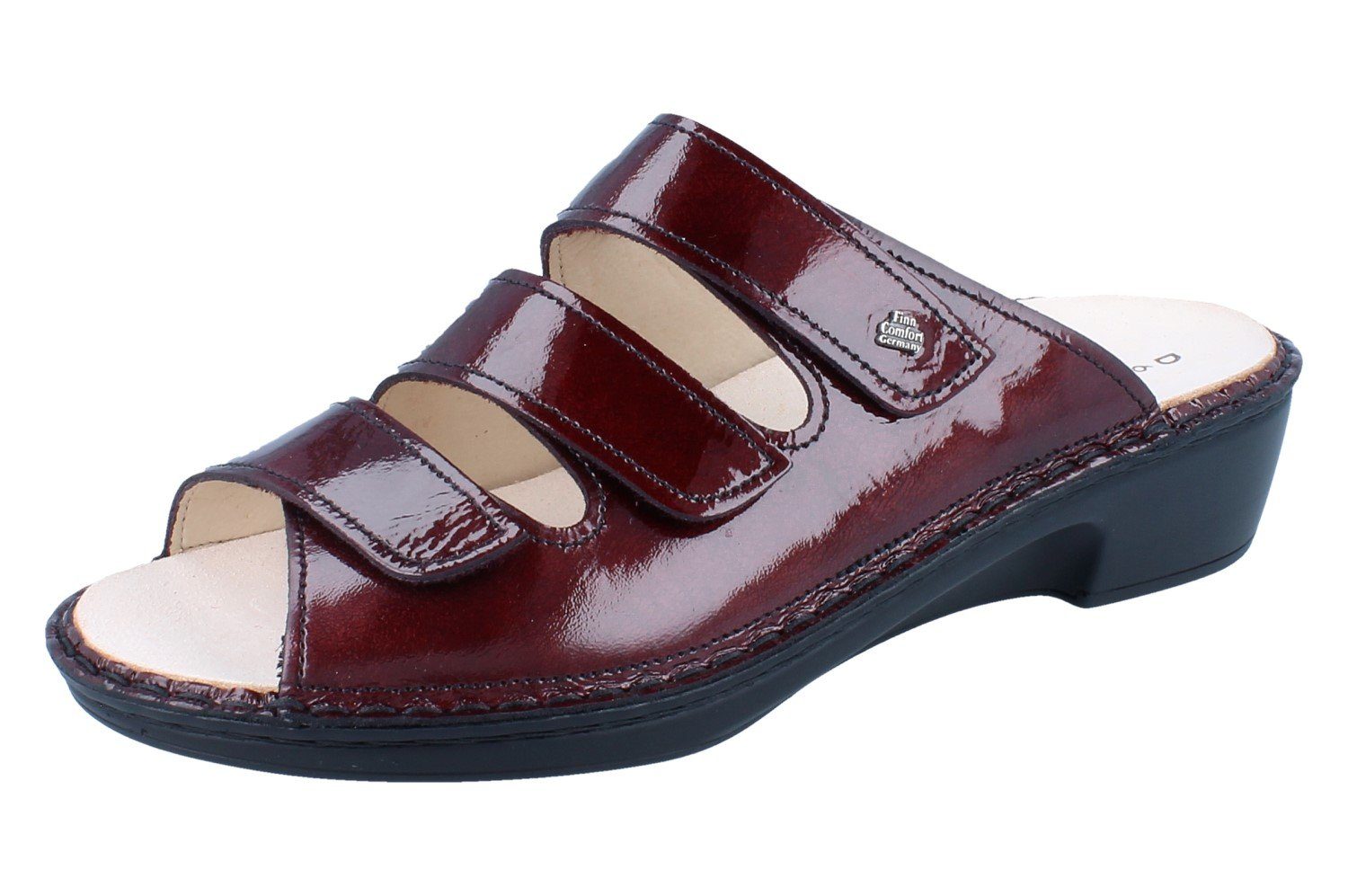 Finn Comfort FINN COMFORT Canzo Damen Pantolette rot Glattleder - Größe: UK 4,5 Pantolette Wechselfußbett