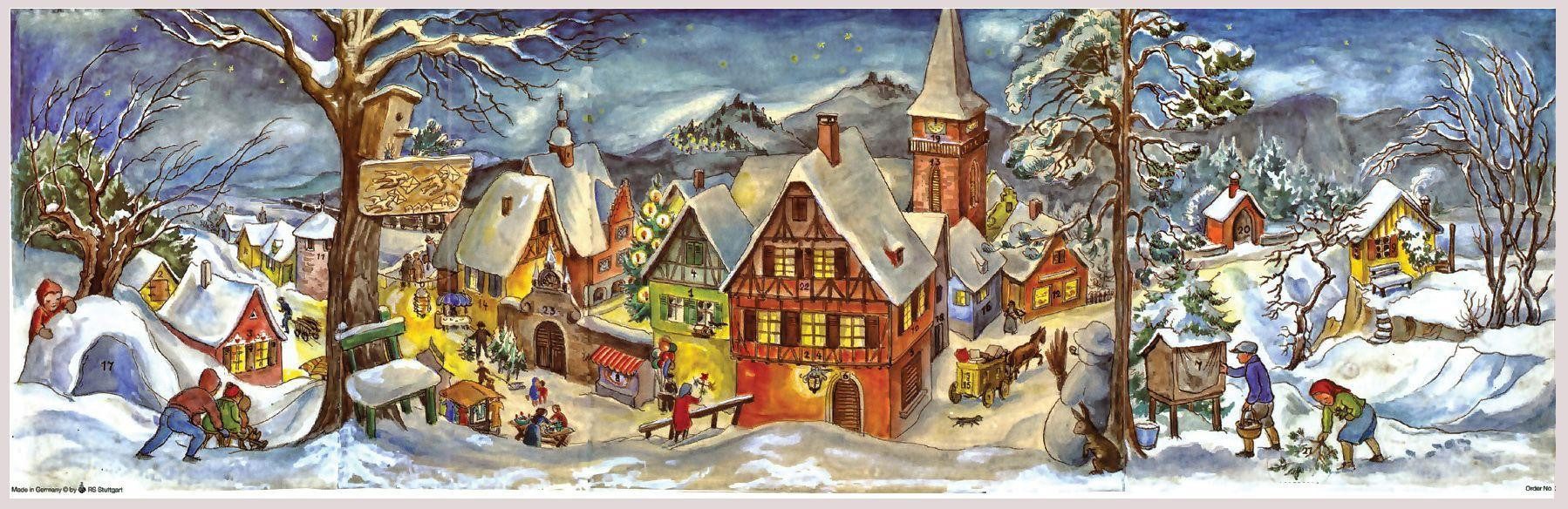 Richard Sellmer Verlag Adventskalender Adventskalender "Kleines Dorf im Winter"