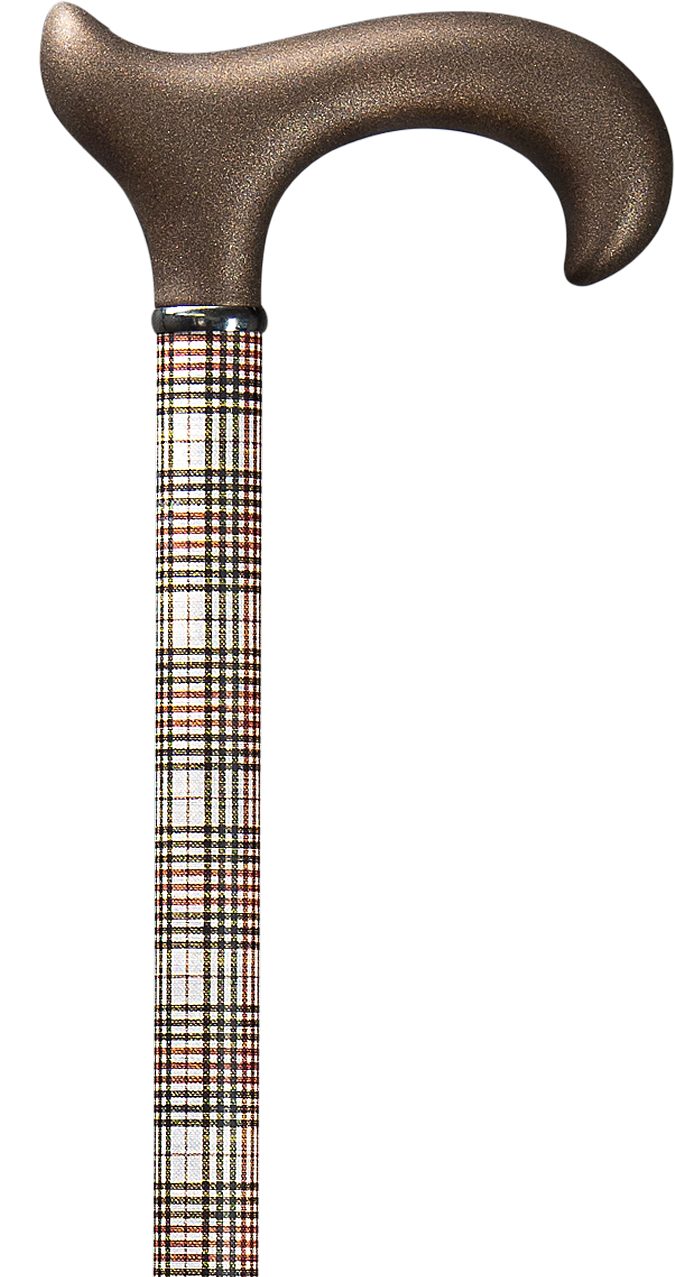 Stockshop Gehstock Gehstock GLENCHECK Stock Aluminium höhenverstellbar 76-100,Gummipuffer