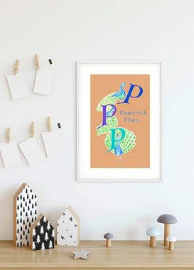 Komar Poster ABC Animal P, Buchstaben (1 St), Kinderzimmer, Schlafzimmer, Wohnzimmer