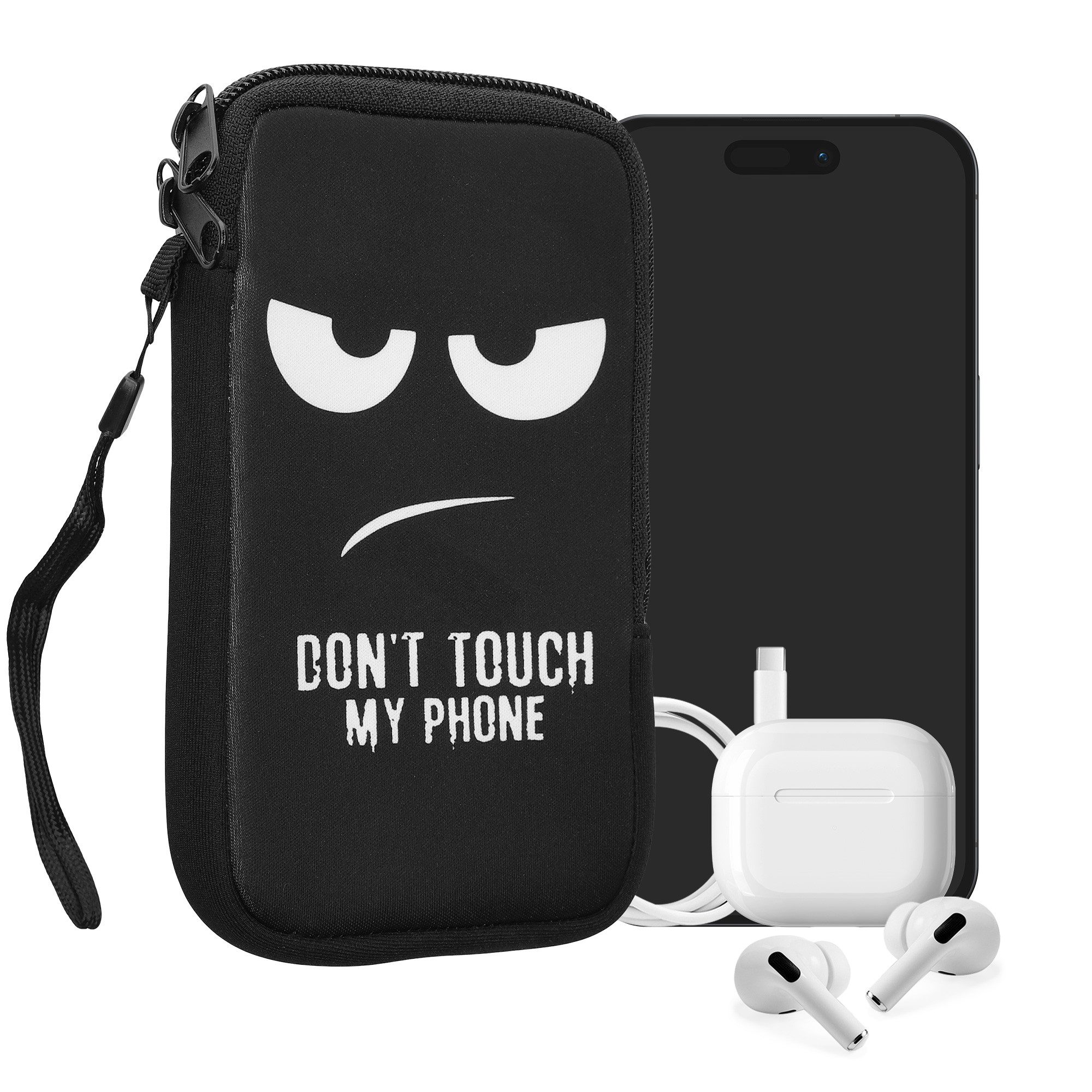 kwmobile Handytasche Handytasche für Smartphones L - 6,5" (1-tlg), Neopren Handy Tasche Hülle Cover Case Schutzhülle