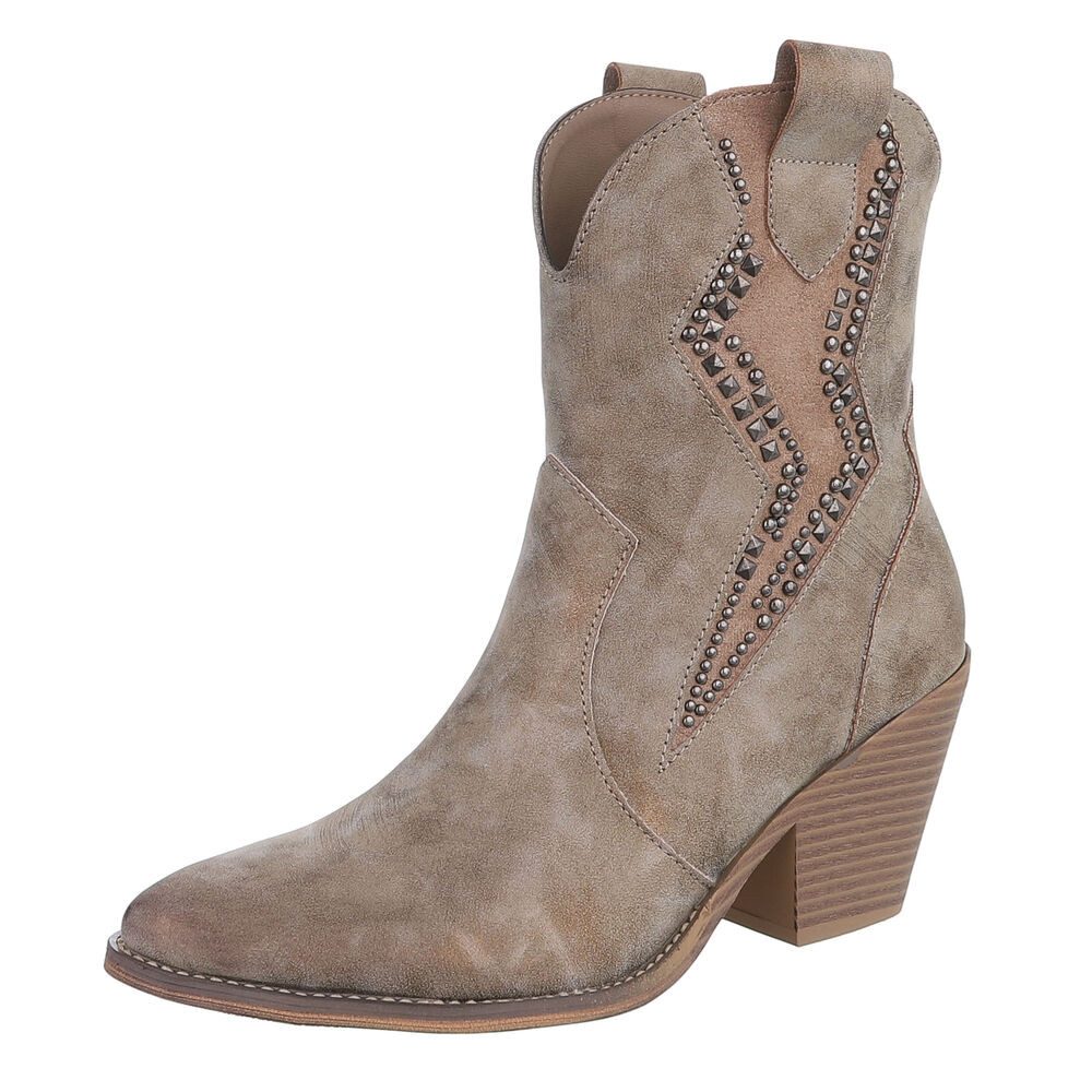 Stilvolle Stiefeletten mit Verzierung für Damen Westernstiefelette