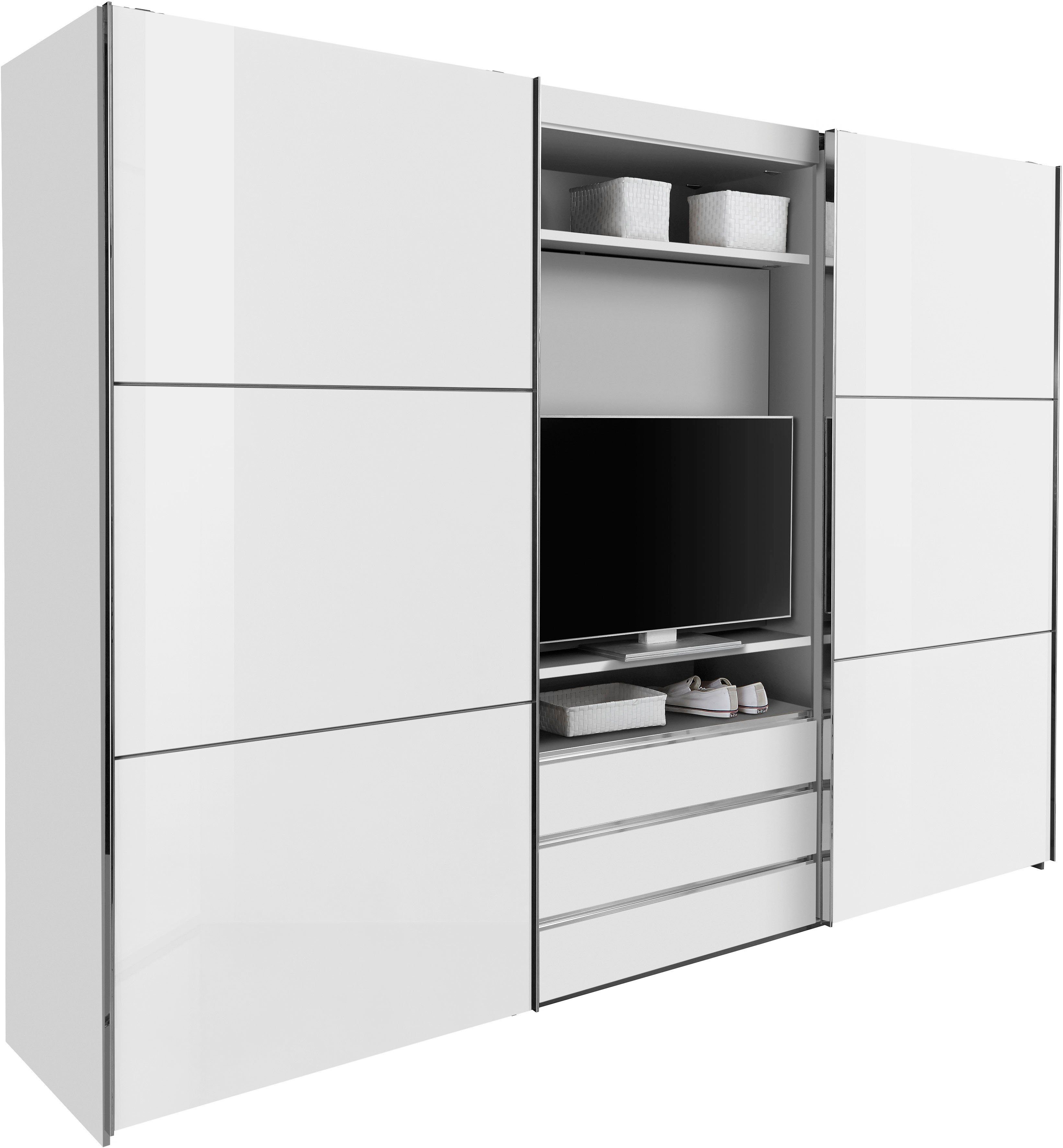 Wimex Schwebetürenschrank Magic by fresh to go tolles EXTRA: mit drehbarem TV-Element, Fronten aus Glas