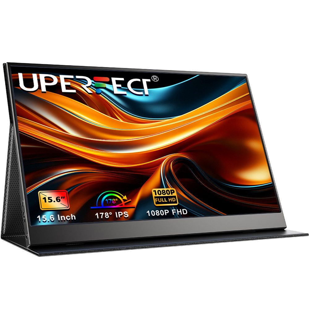 UPERFECT Tragbarer Monitor, Gaming Monitor Portabler Monitor (39,62 cm/15.6 ", 1920x1080 px, Full HD, 25 ms Reaktionszeit, 60 Hz, IPS)