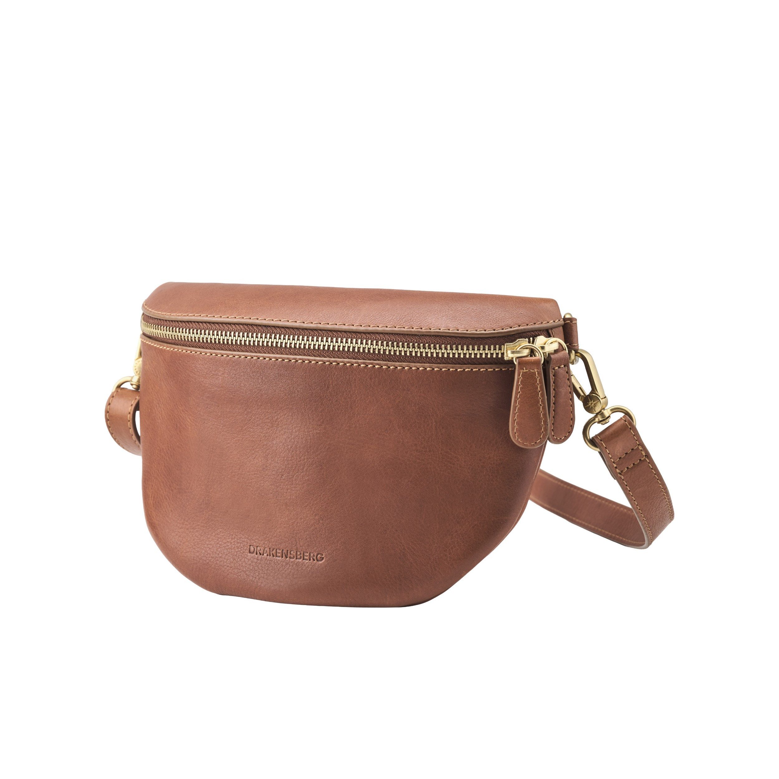DRAKENSBERG Bauchtasche »Frida« Kastanien-Braun, Damen Sling Bag aus Rindsleder, klein, minimalistisch, für jeden Tag