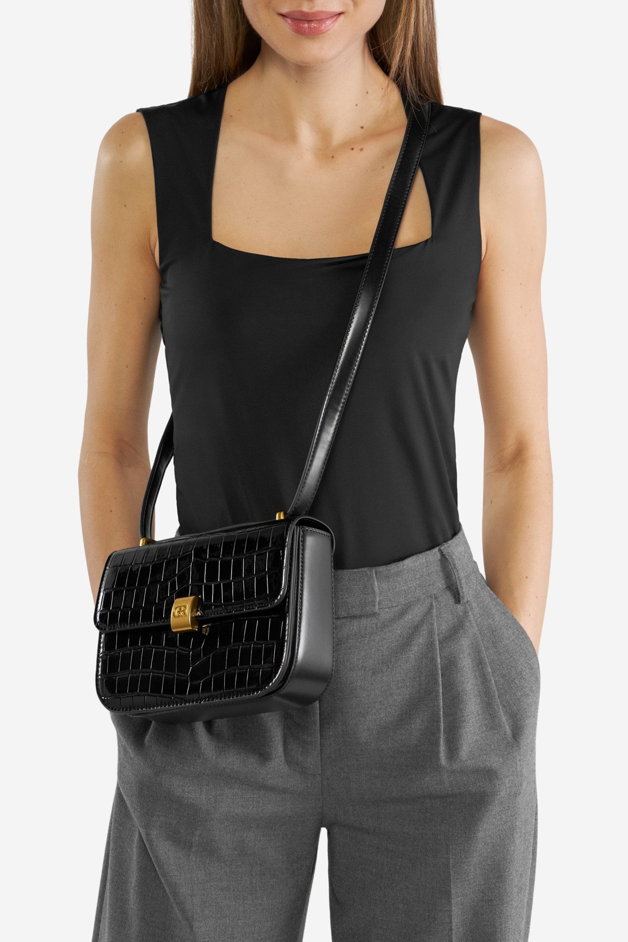 GINO ROSSI Handtasche Gino Rossi Kleine Tasche CS6905-W schwarz