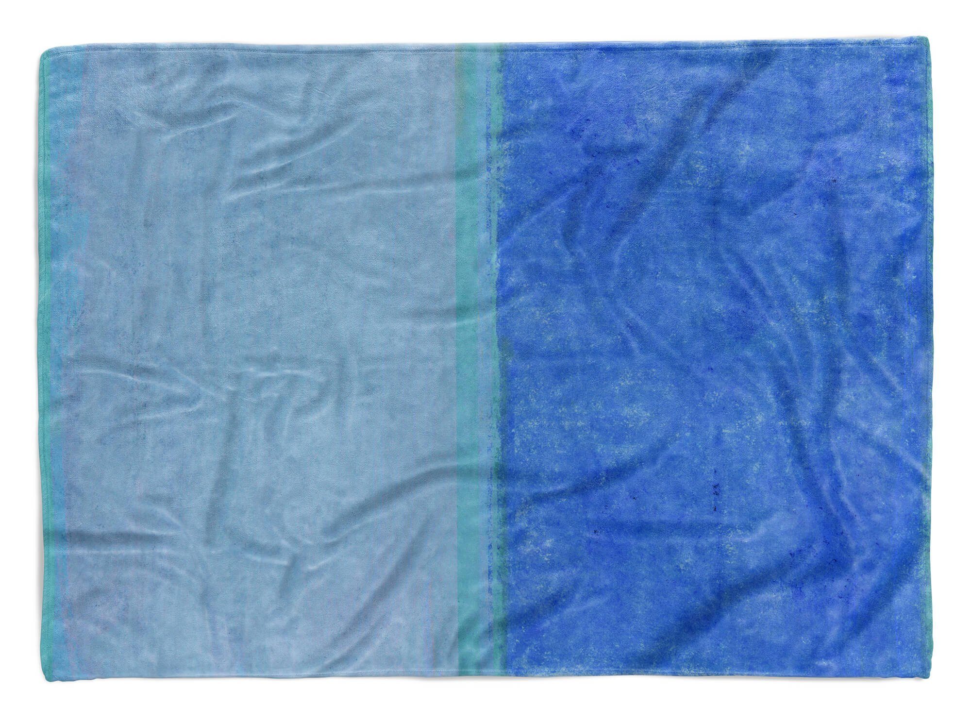 Sinus Art Handtücher Handtuch Strandhandtuch Saunatuch Kuscheldecke mit Fotomotiv Abstrakt Blau Struktur, Baumwolle-Polyester-Mix (1-St), Handtuch