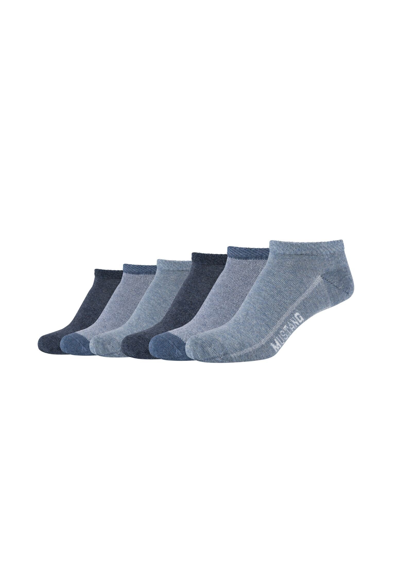 MUSTANG Sneakersocken Sneakersocken 6er Pack, Kein Verrutschen dank softem  Materialmix mit Elasthananteil