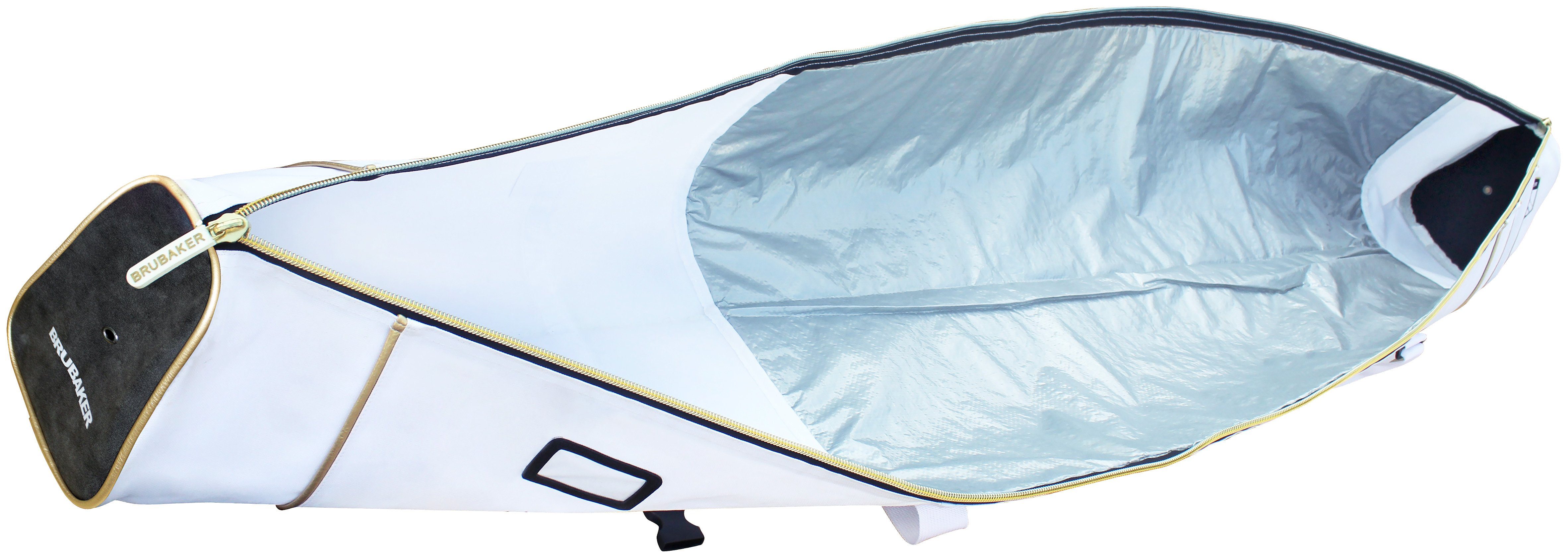 BRUBAKER Skitasche Carver Pro Ski Tasche "Grenoble" Weiß (Skibag für Skier und Skistöcke, 1-tlg., reißfest und schnittfest), gepolsterter Skisack mit Zipperverschluss
