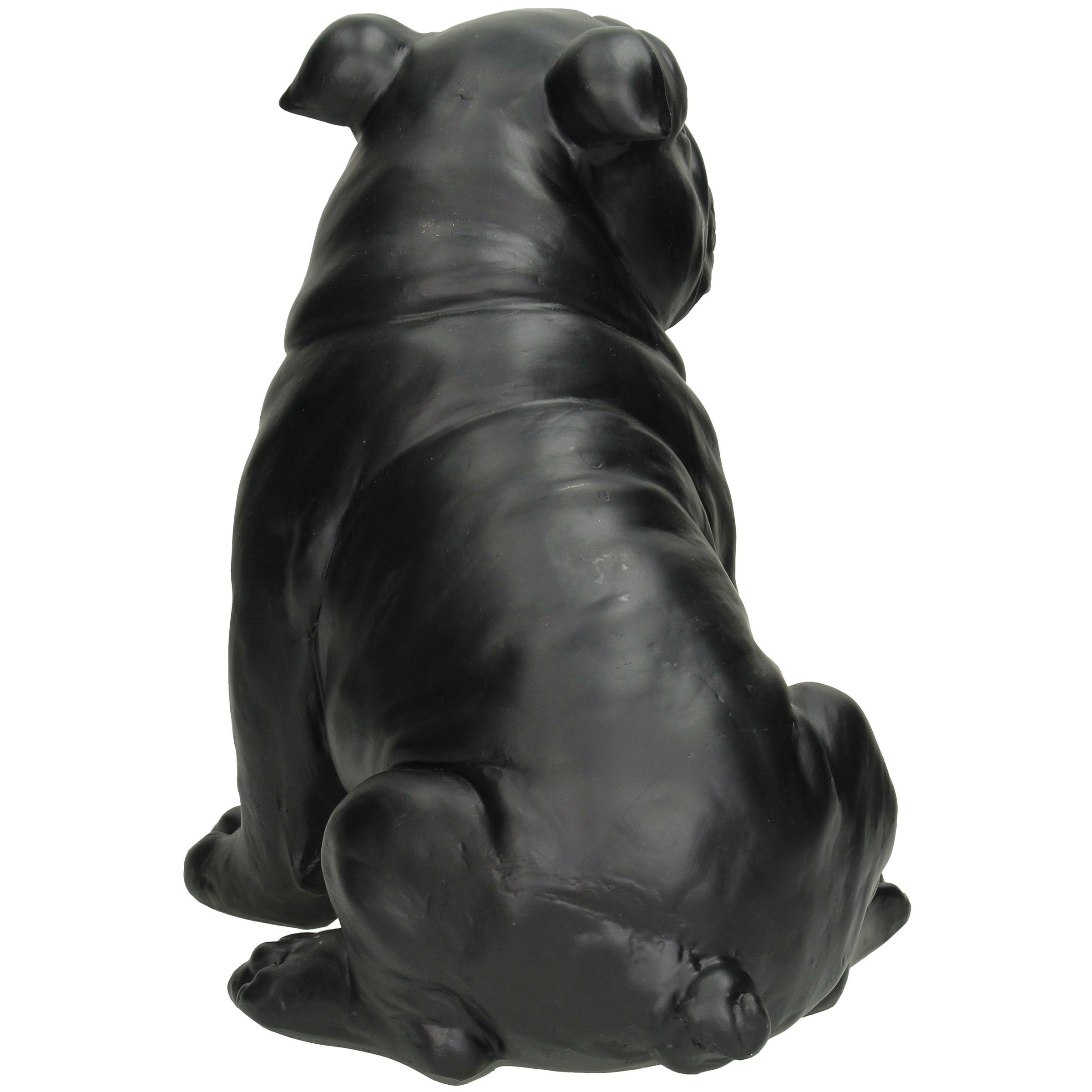 Dekofigur Polyresin Schwarz Engelnburg Hund Dekoobjekt Engelnburg 23x17x26cm