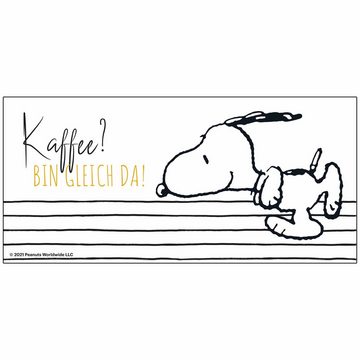 United Labels® Tasse The Peanuts Tasse Snoopy - Kaffee? Bin gleich da! Weiß 320 ml, Keramik