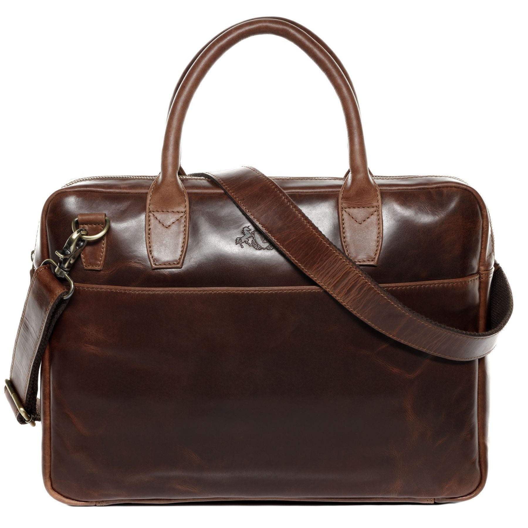 SID & VAIN Umhängetasche echt Leder Aktentasche 17 Zoll Laptop Fach braun (Echtleder Laptop Tasche BOSTON, Business Tasche Herren), Laptoptasche 17 Zoll Arbeitstasche Umhängetasche Damen Herren braun