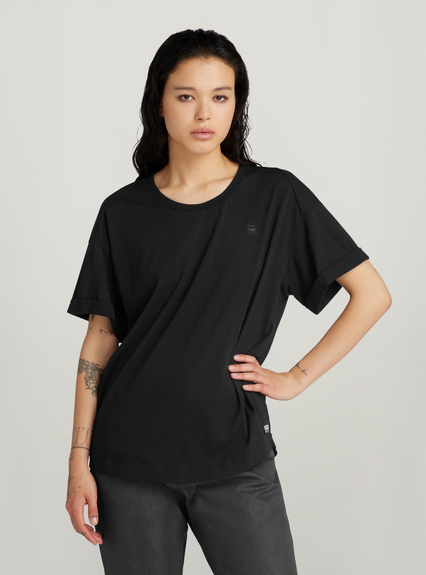 G-STAR T-Shirt Rolled Up Sleeve Boyfriend Top