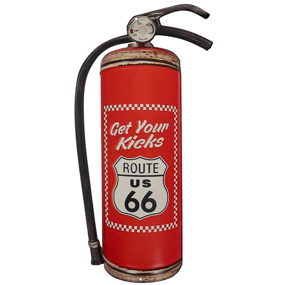 Moritz Metallschild US Route 66 Feuerlöscher Fire, Blechschild 25 x 50 cm  Retro Vintage Wand Schild Küche