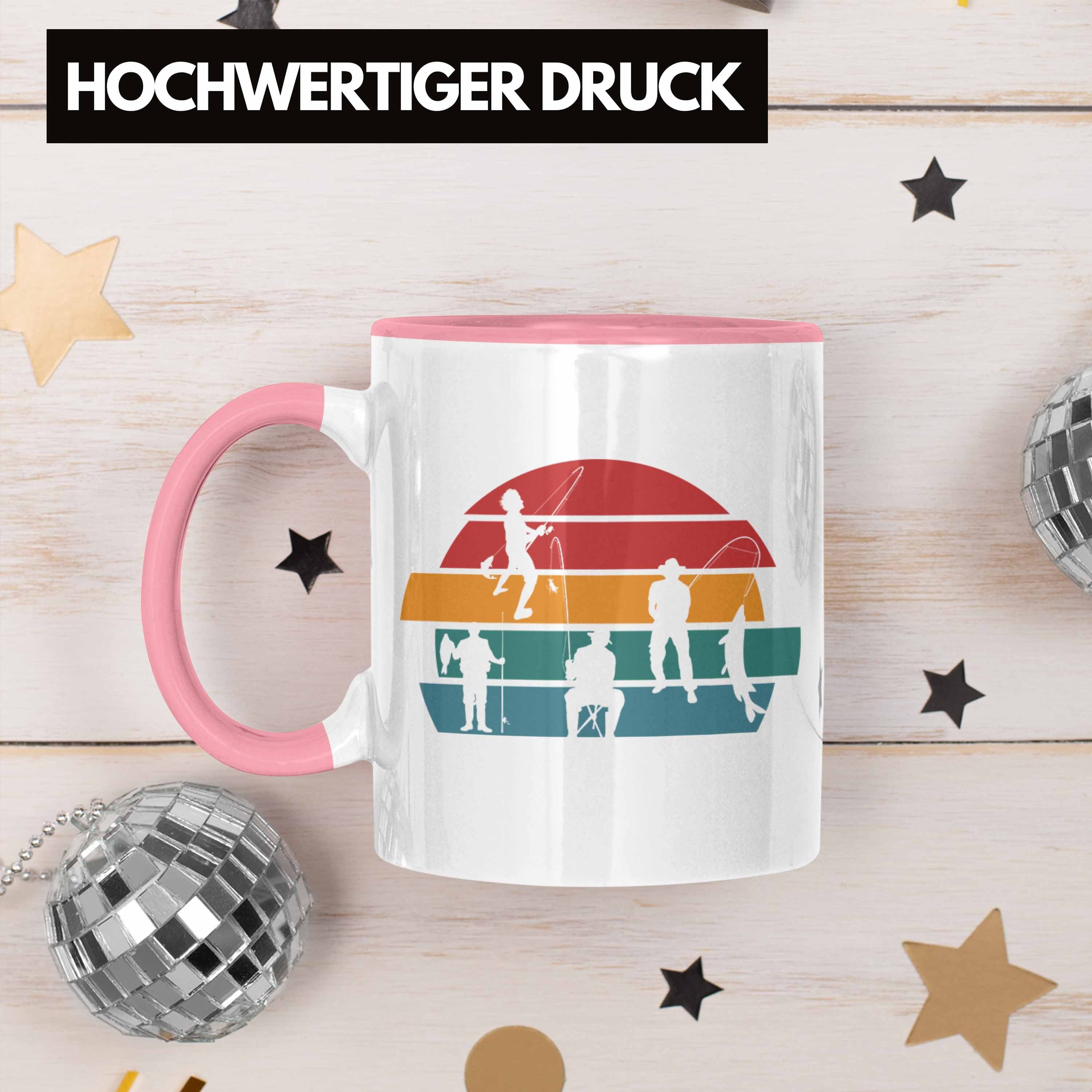 Angler Trendation Rosa Fischer Tasse Angeln Geschenkidee Angler für Geschenk - Tasse Vintage als Trendation zum