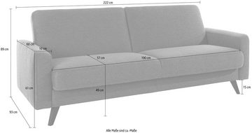 exxpo - sofa fashion 3-Sitzer Samso, Inklusive Bettfunktion und Bettkasten