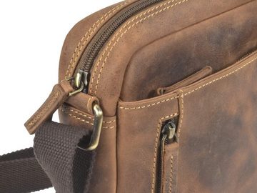 Greenburry Umhängetasche "Vintage" Leder, Schultertasche, Herrentasche 18x21cm, antik Look