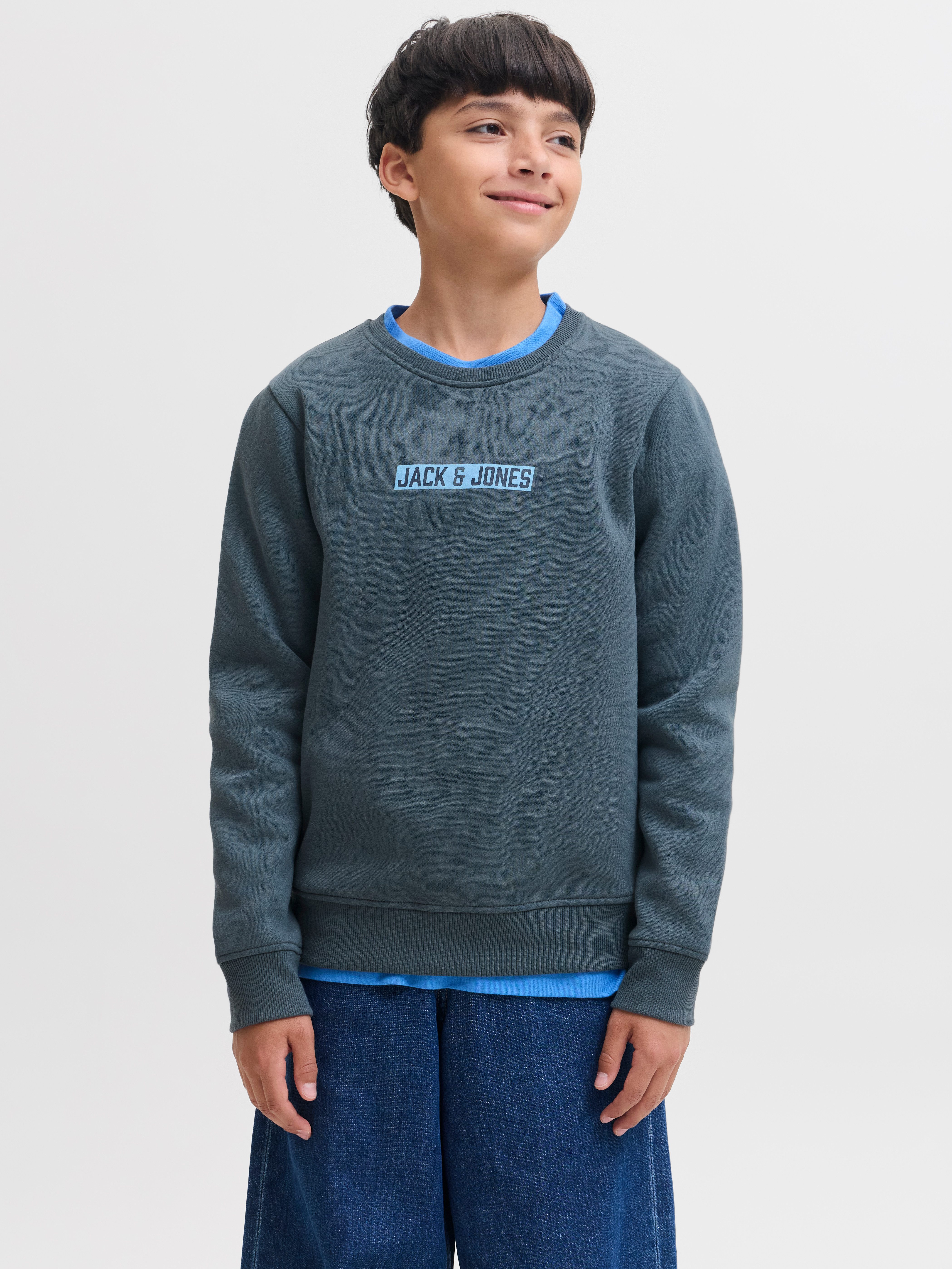Jack & Jones Junior Sweatshirt JJMUNK SWEAT CREW NECK SN JNR Materialmix, regular fit