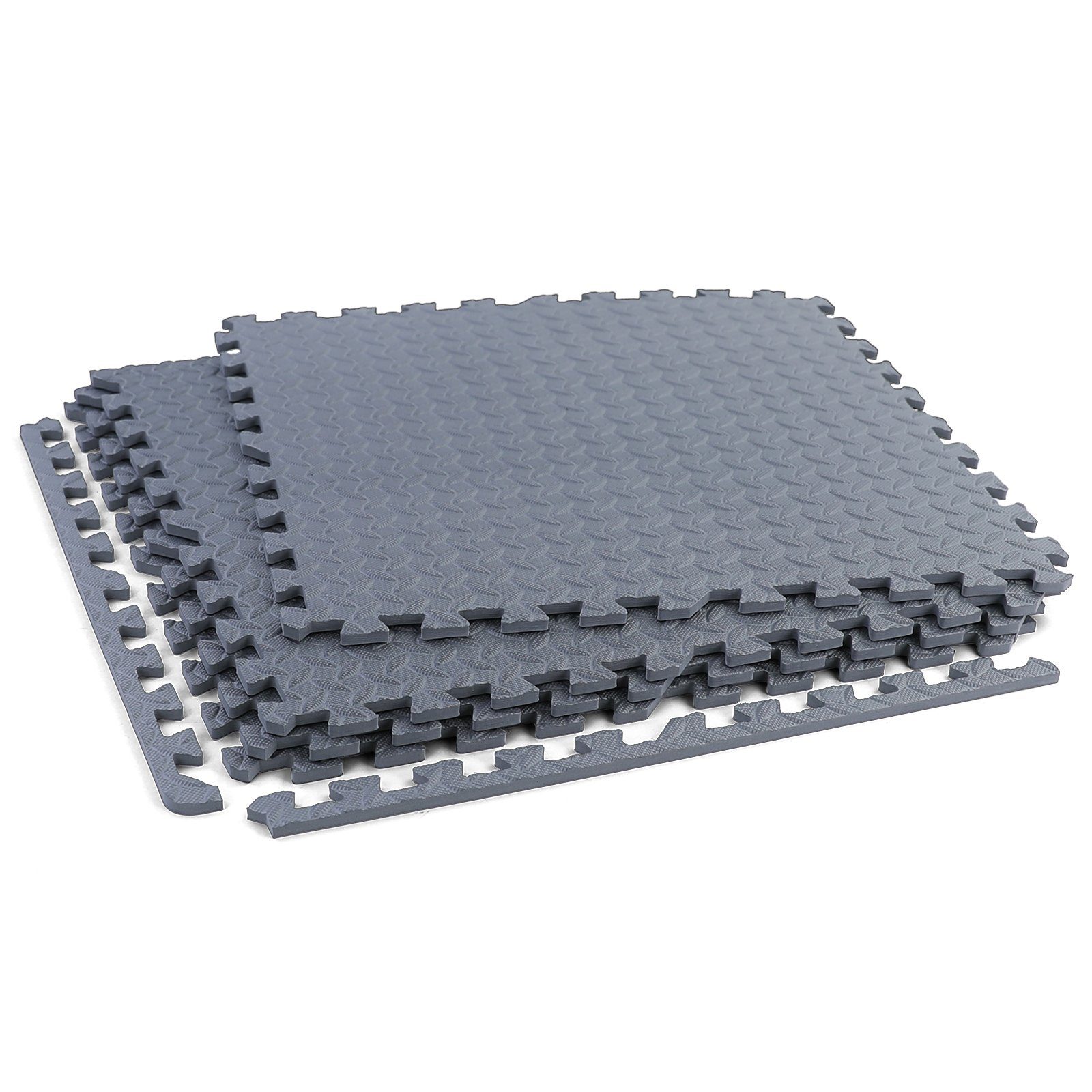 RAMROXX Bodenschutzmatte Riffelblech Puzzle Sportmatte Grau günstig online kaufen