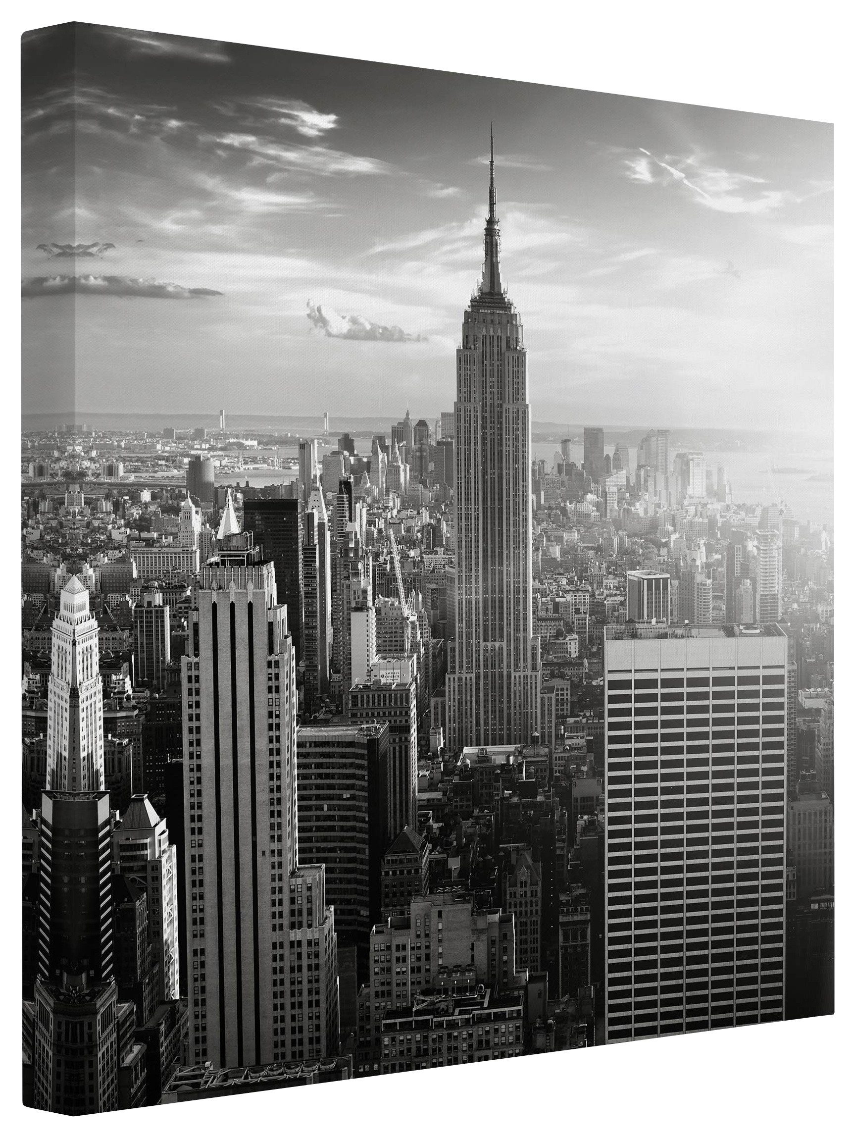 Leinwandbild Skyline Stadt New York Manhattan Skyline braun Bild auf Leinwand XXL