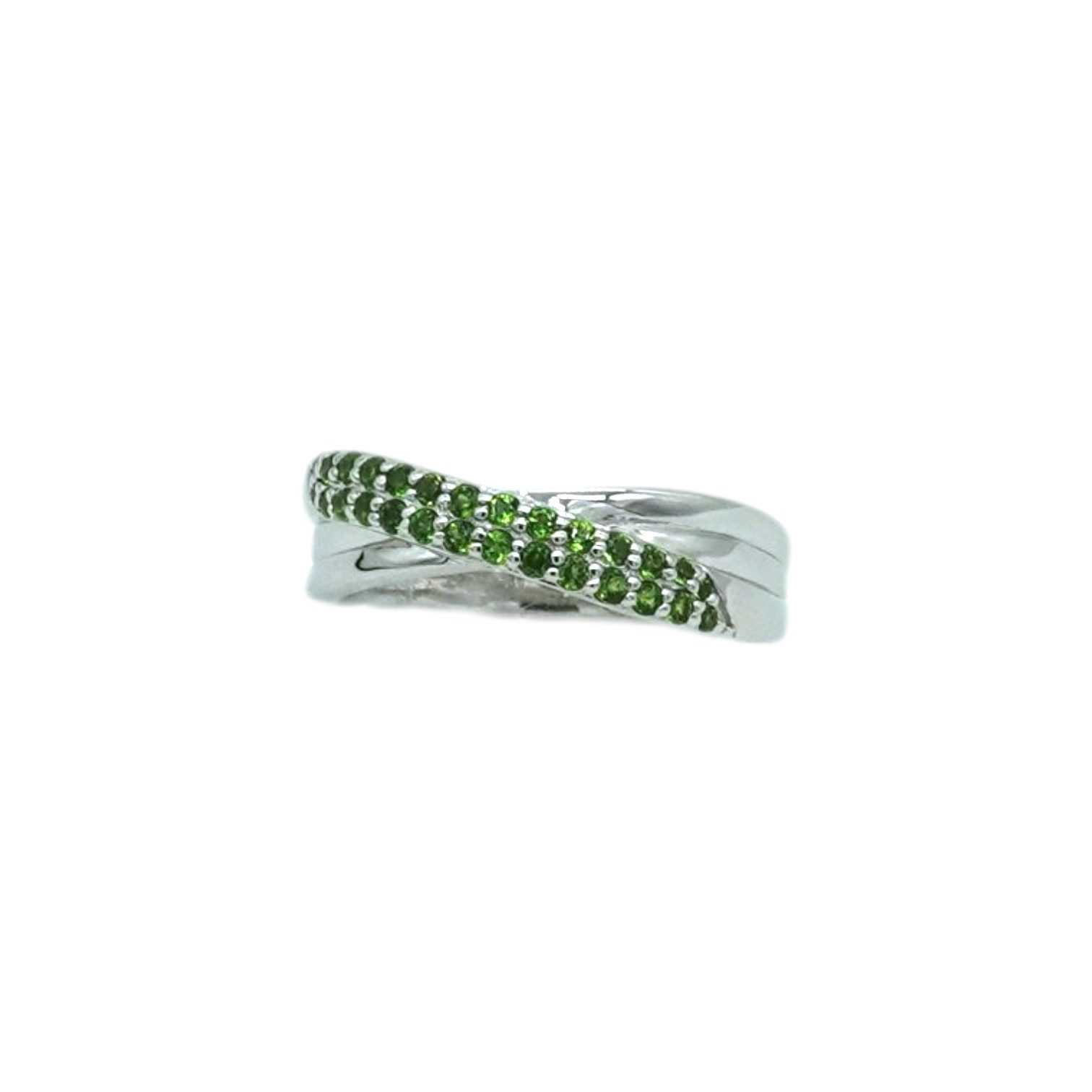 Silberring mit Chromdiopsid