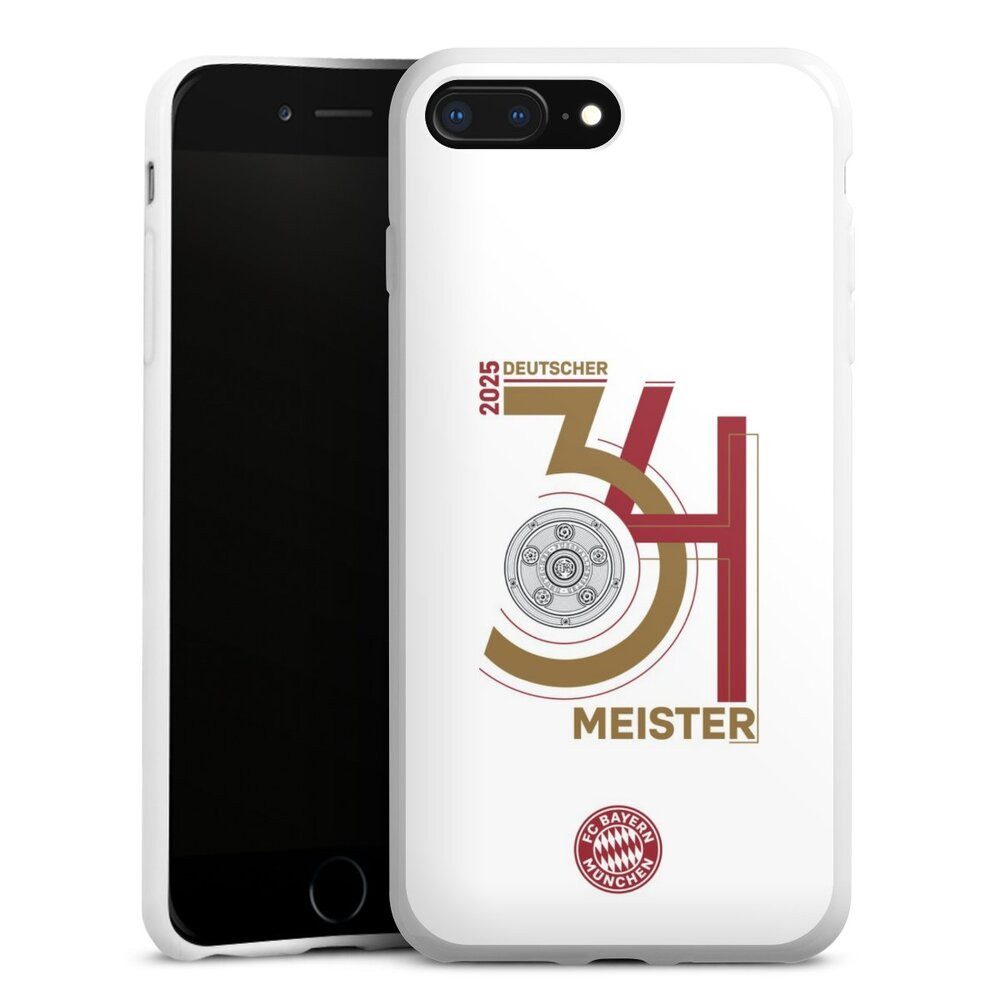 DeinDesign Handyhülle FC Bayern München Meister Offizielles Lizenzprodukt, Apple iPhone 8 Plus Silikon Hülle Bumper Case Handy Schutzhülle