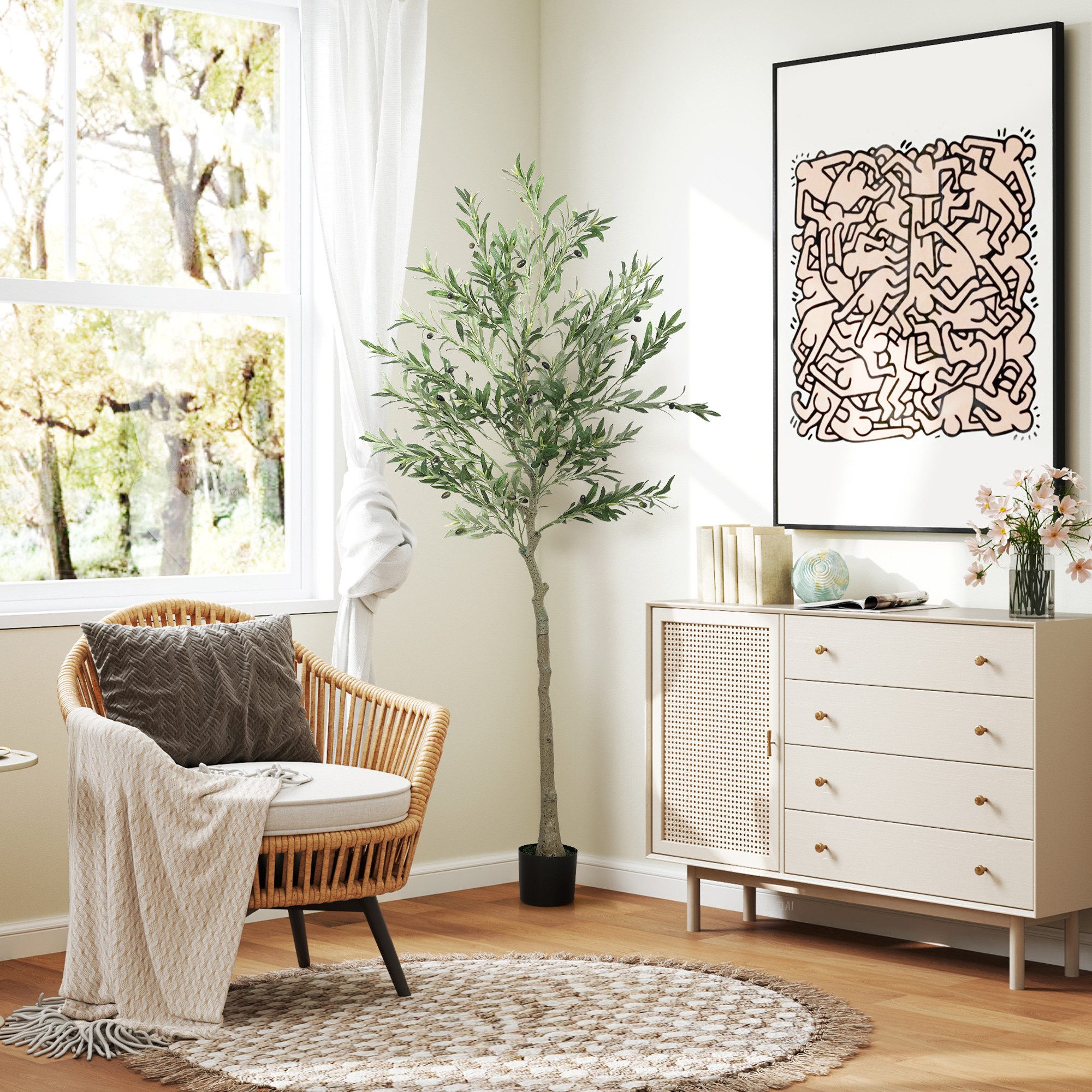 Kunstpflanze Künstlicher Olivenbaum, 180 cm, Grün, günstig online kaufen