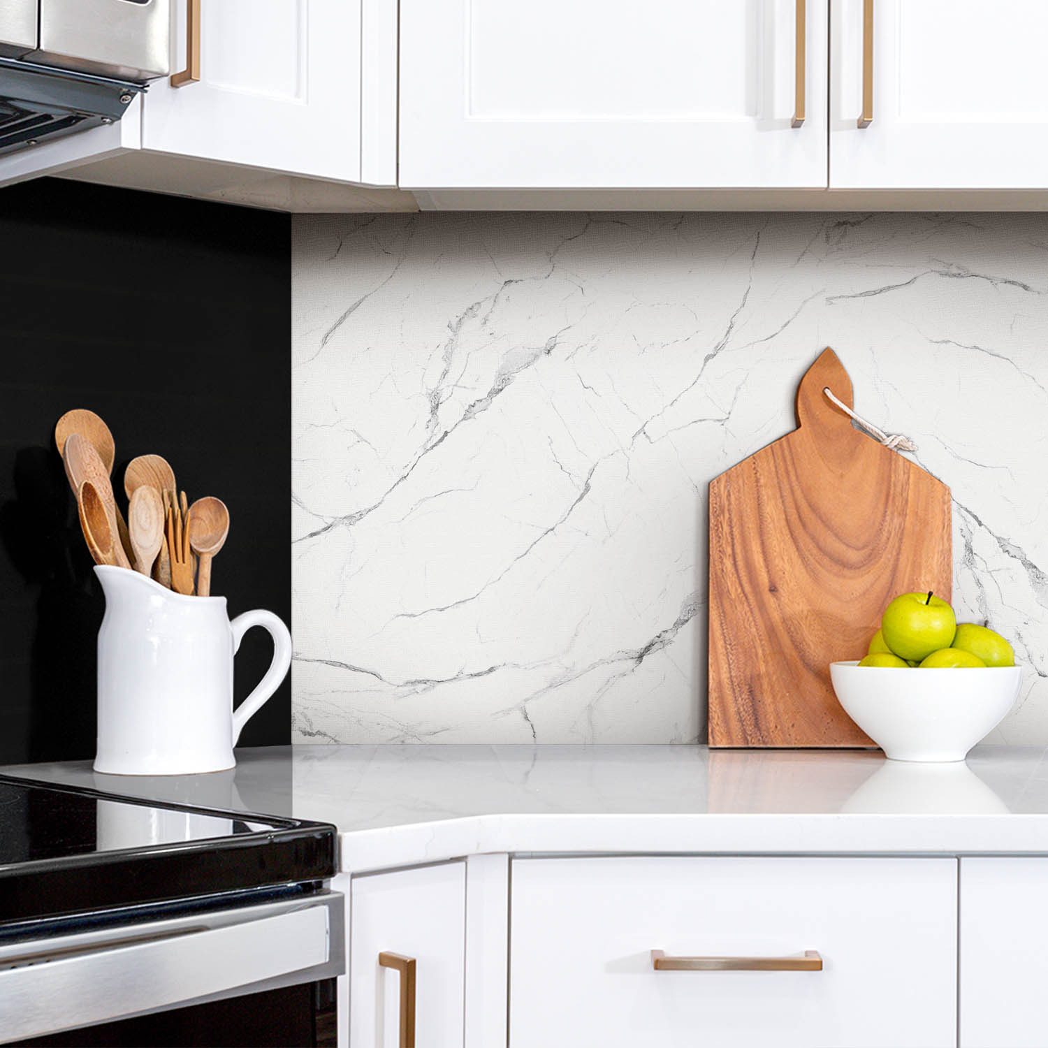 Tulup Wandpaneel Küchenrückwand Heller Marmor 100x50cm günstig online kaufen