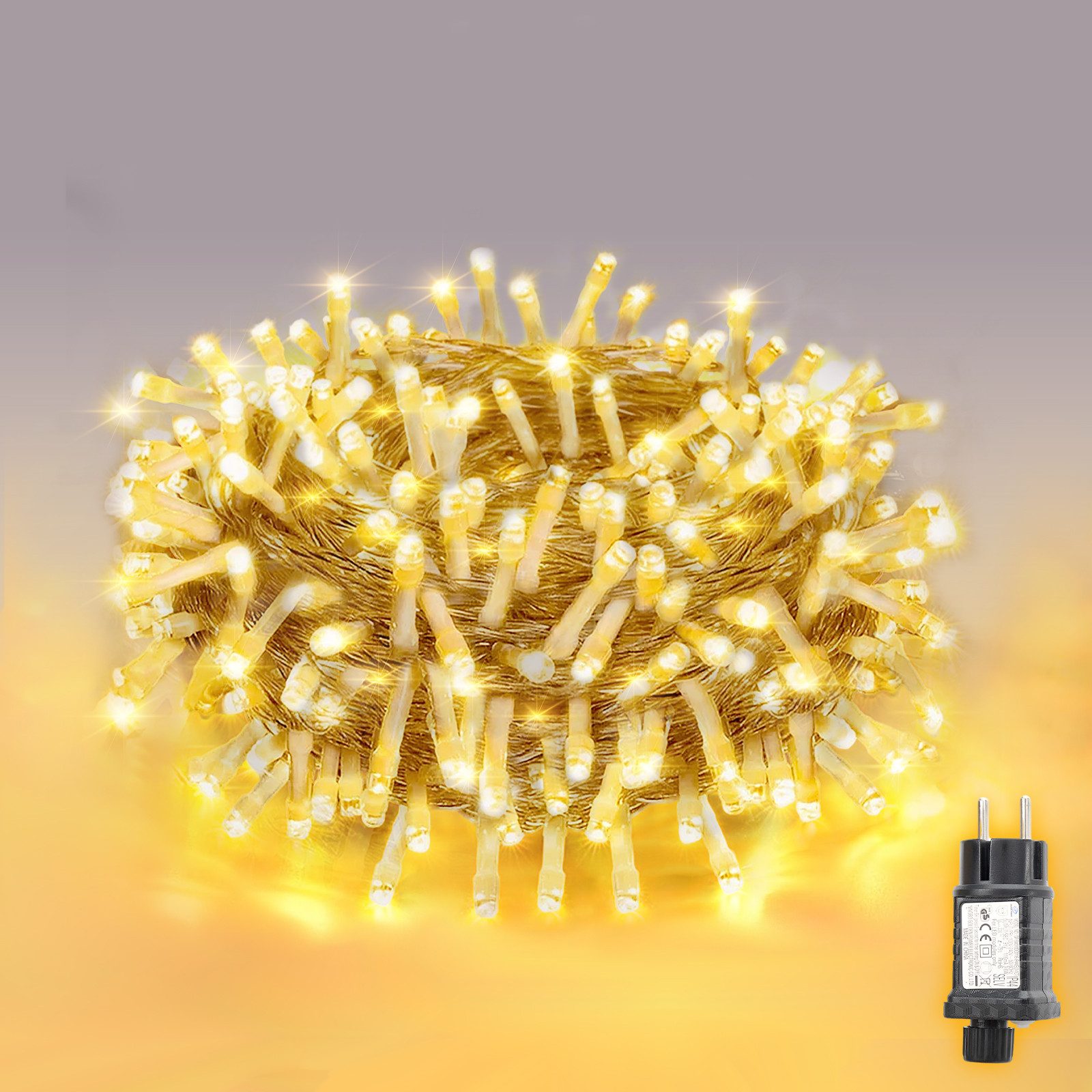 Salcar LED-Lichterkette 2m-100m LED Lichterkette Weihnachtsbaum 20-1660er LED Weihnachtsdeko, 10m 150 LED, 8 Modi und Memory-Funktion, 31V
