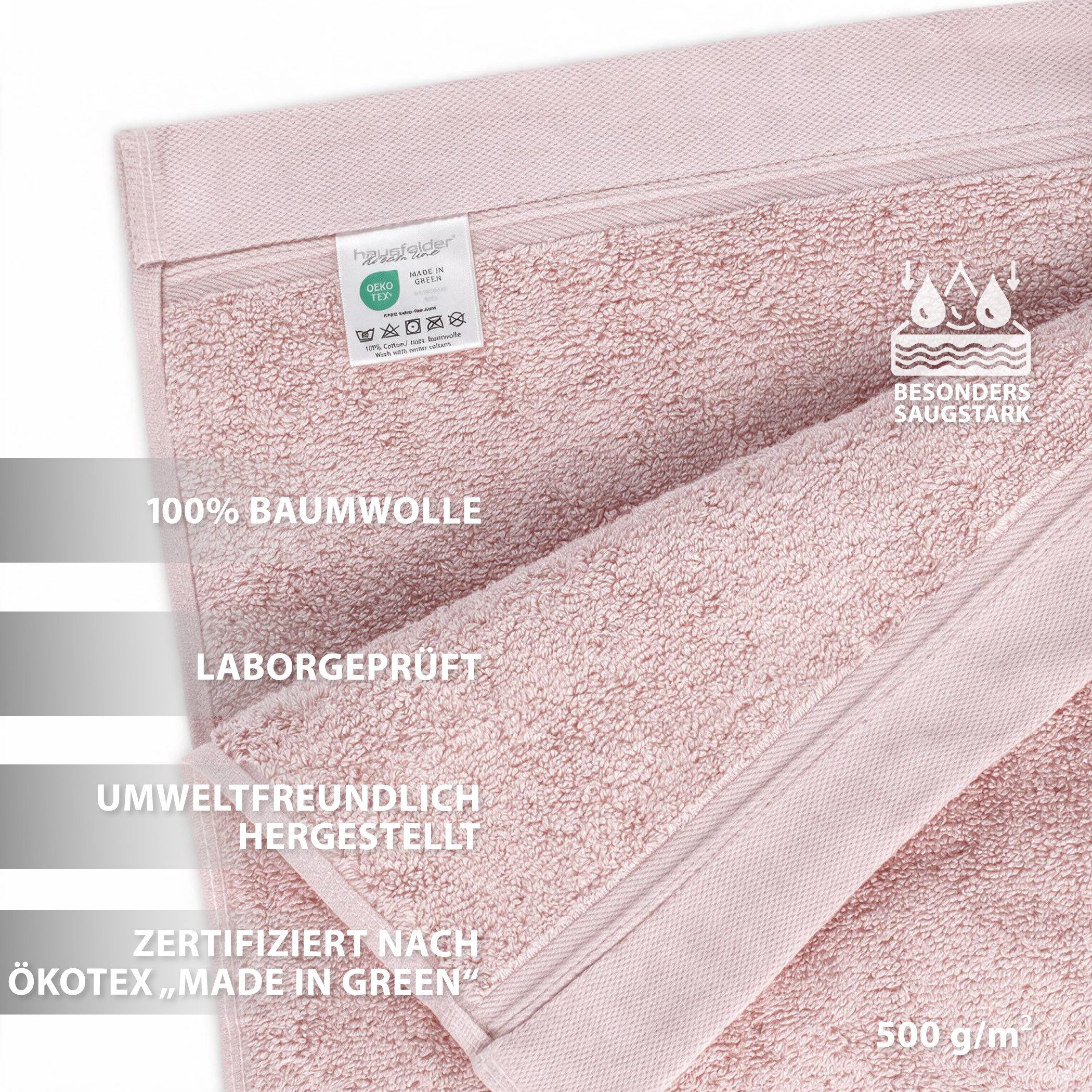 Hausfelder Saunatuch 2er Set Saunatuch XXL Hellrosa (2x Saunatuch XXL 100x200cm), Baumwollfrottee (2-St), Mit Aufhängeschlaufen, saugstark – Bild 2 von 5