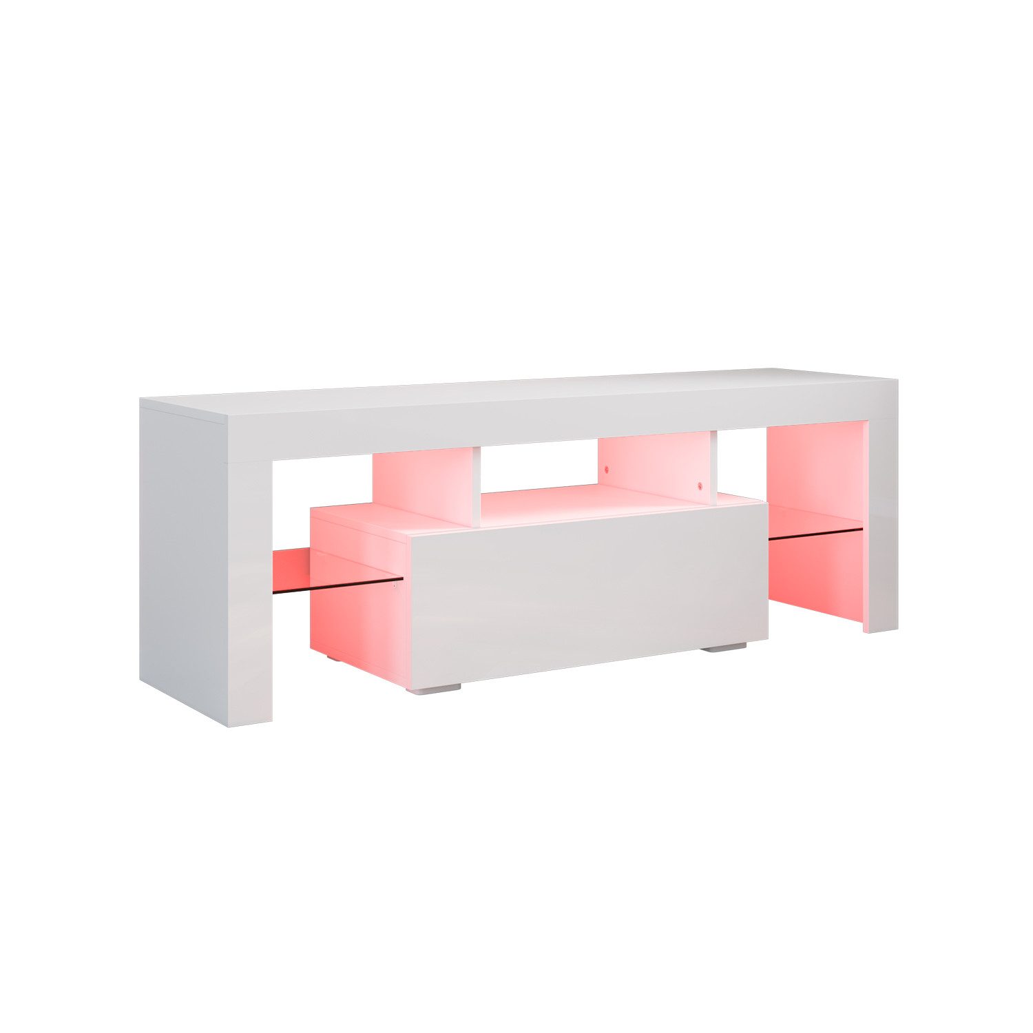 SONNI Lowboard TV Schrank Weiß Hochglanz günstig online kaufen