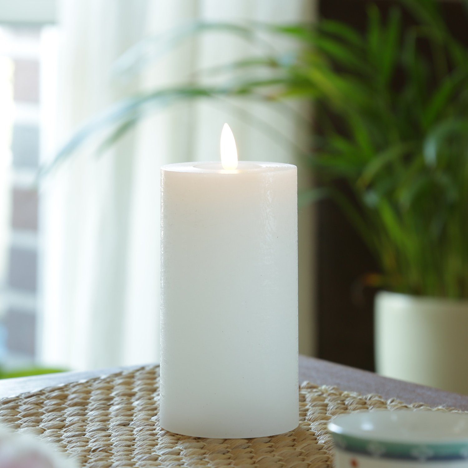 MARELIDA LED-Kerze LINA Rustik Optik Echtwachskerze flackernd Timer H: 15cm günstig online kaufen