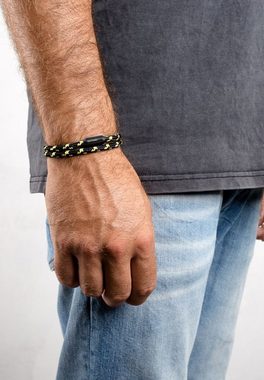 Akitsune Armband Mare Nylon Bracelet Mattschwarz - Schwarz-Gelb 18 cm