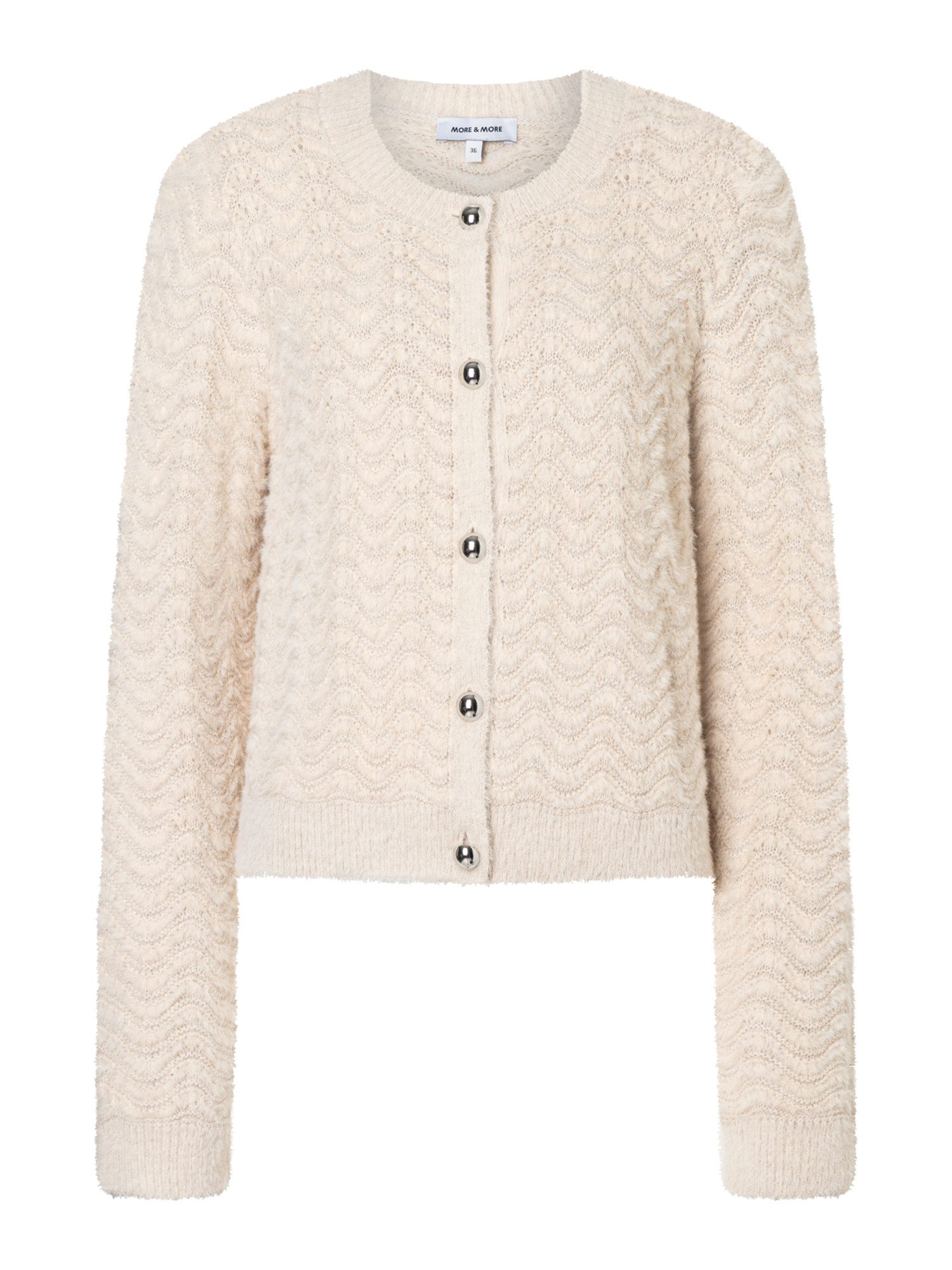 MORE&MORE Strickjacke weiche, flauschige Struktur-Strickjacke günstig online kaufen