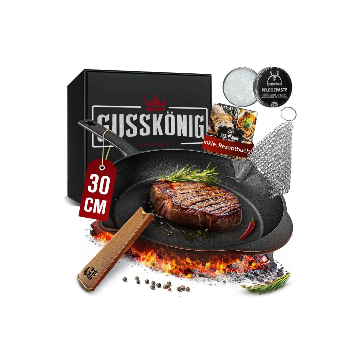 GUSSKÖNIG Bratpfanne Gusseisenpfanne 30cm