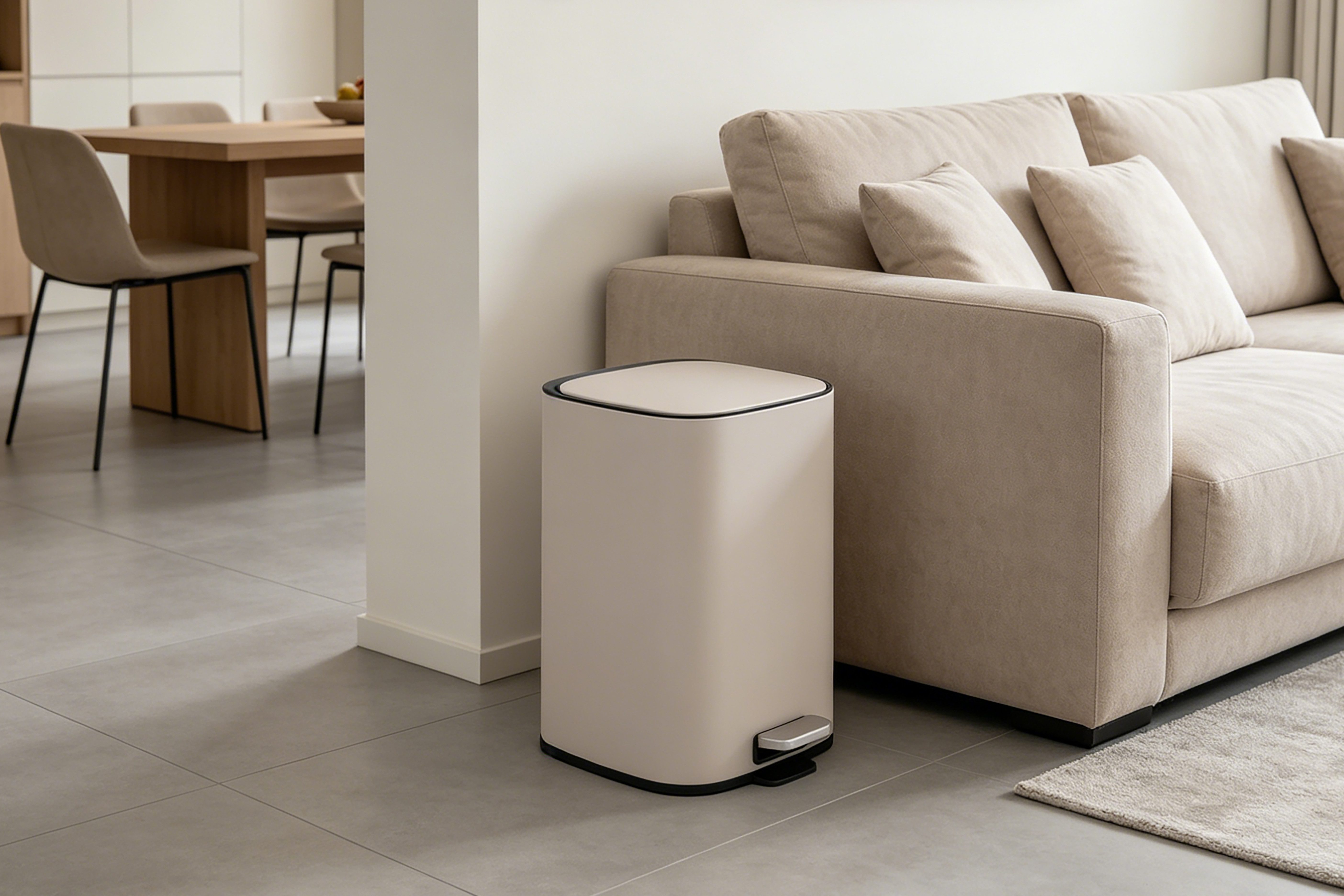 OTTO home Mülleimer Keenna, Soft Close, mit verstecktem Griff, Treteimer für Küche oder Bad, Abfalleimer mit Deckel