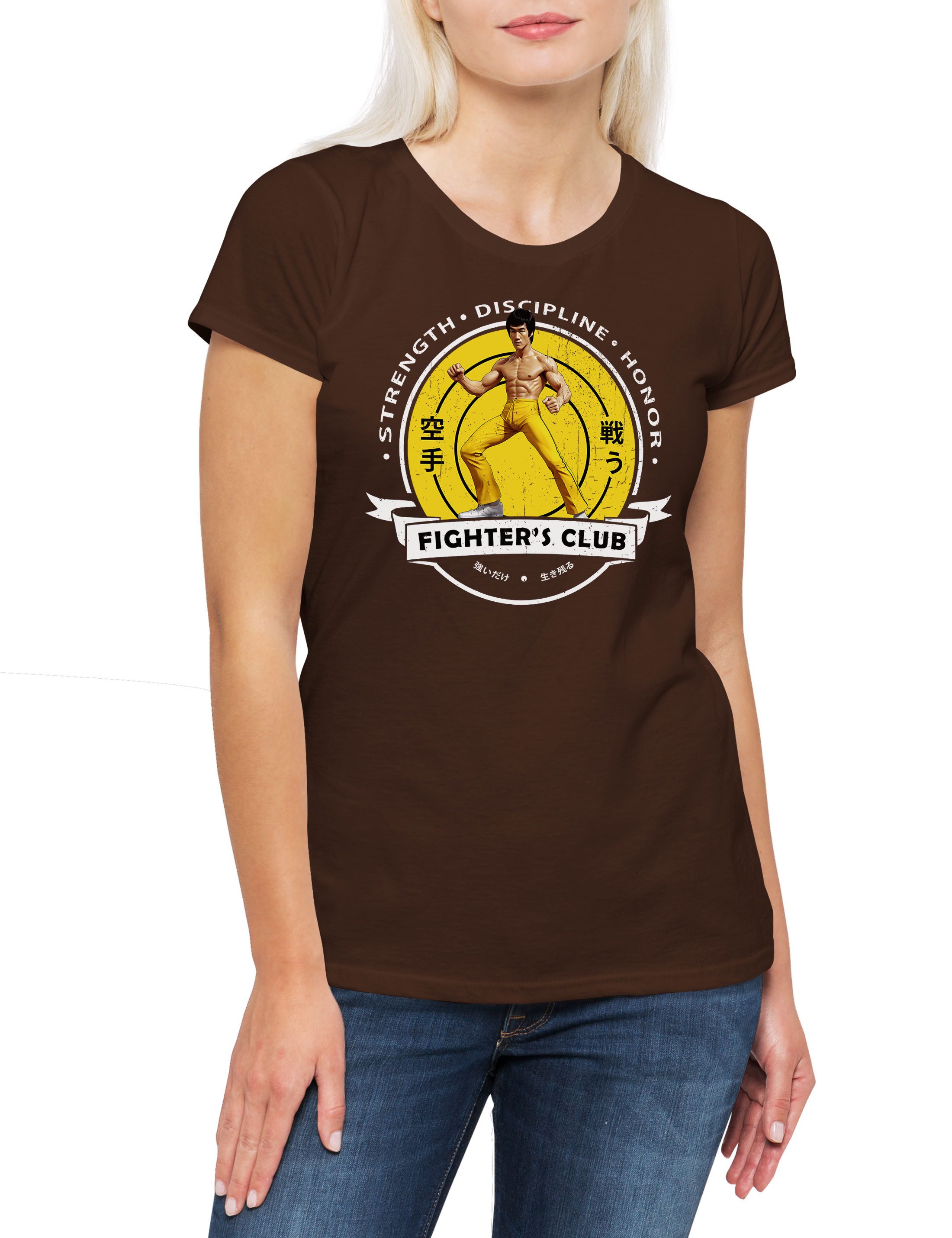 Print-Shirt Fighter's Club Lee II Damen T-Shirt Vintage Bruce Karate Kung Fu