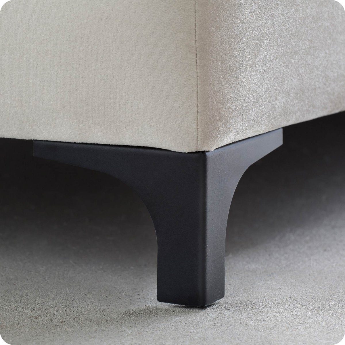 Pfeifensteppung optionaler x 200 cm), Boxspringbett 140 Silber Design Schwarze Paris Metallfüße Topper, (in Samt, + BettCo