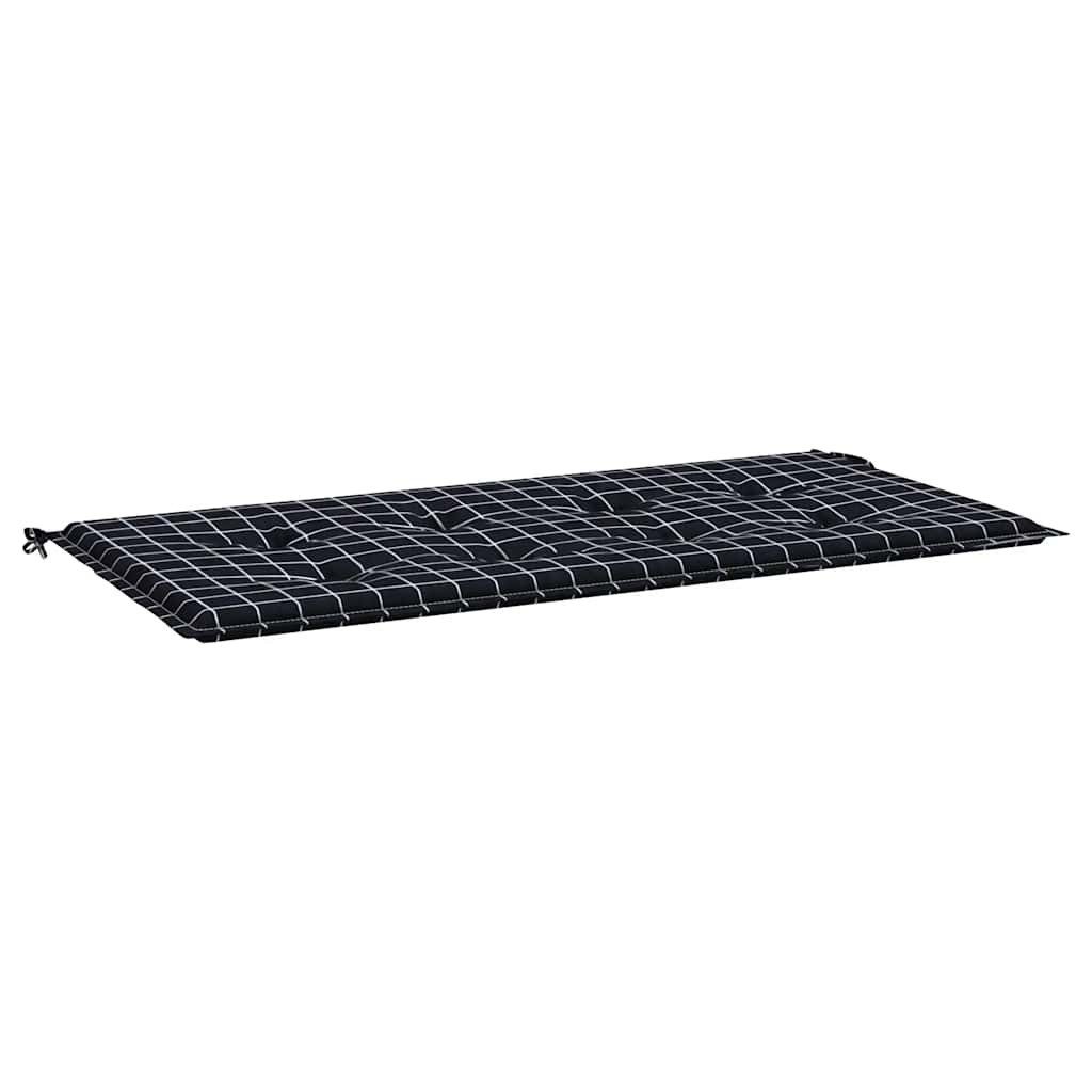 vidaXL Sitzauflage Gartenbank-Auflage Schwarz Karomuster 120x50x4 günstig online kaufen