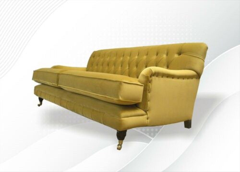 JVmoebel Chesterfield-Sofa Gelber Chesterfield 2-Sitzer Neu, Couch Made luxus Polstermöbel in Sofa Europe