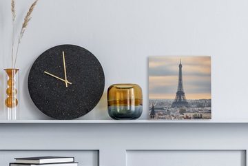 OneMillionCanvasses® Leinwandbild Eiffelturm - Paris - Himmel, (1 St), Leinwand Bilder für Wohnzimmer Schlafzimmer