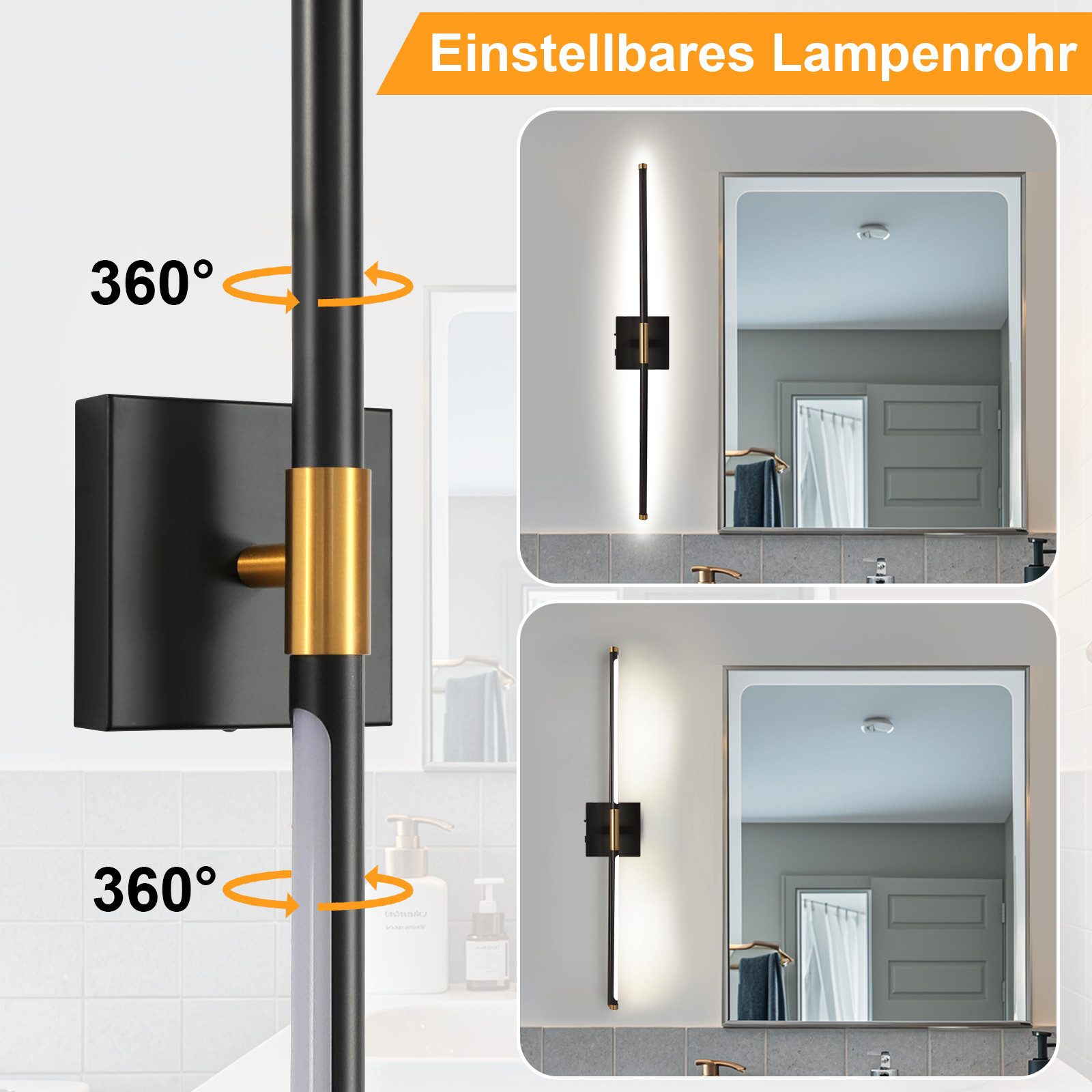 Rosnek Wandleuchte USB-C Wiederaufladbare LED Wandlampe günstig online kaufen
